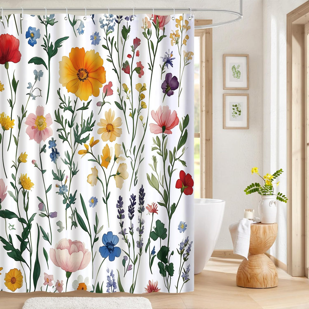 Cute Shower Curtain for Bathroom Modern Aesthetic Funky Decorative, Pretty Chic Cloth Set with Hooks, 72x72 Inch