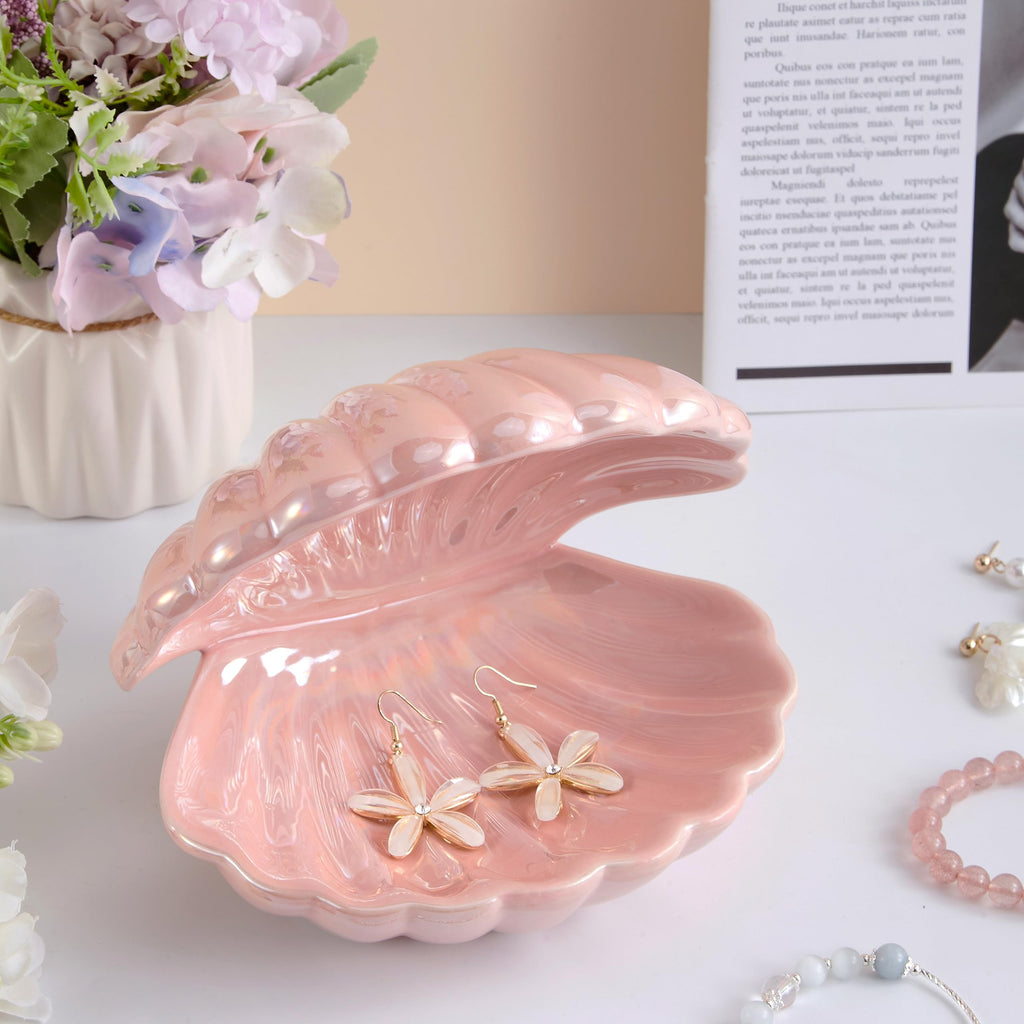 Ceramic Clamshell Jewelry Dish â€?Trinket Tray & Ring Holder