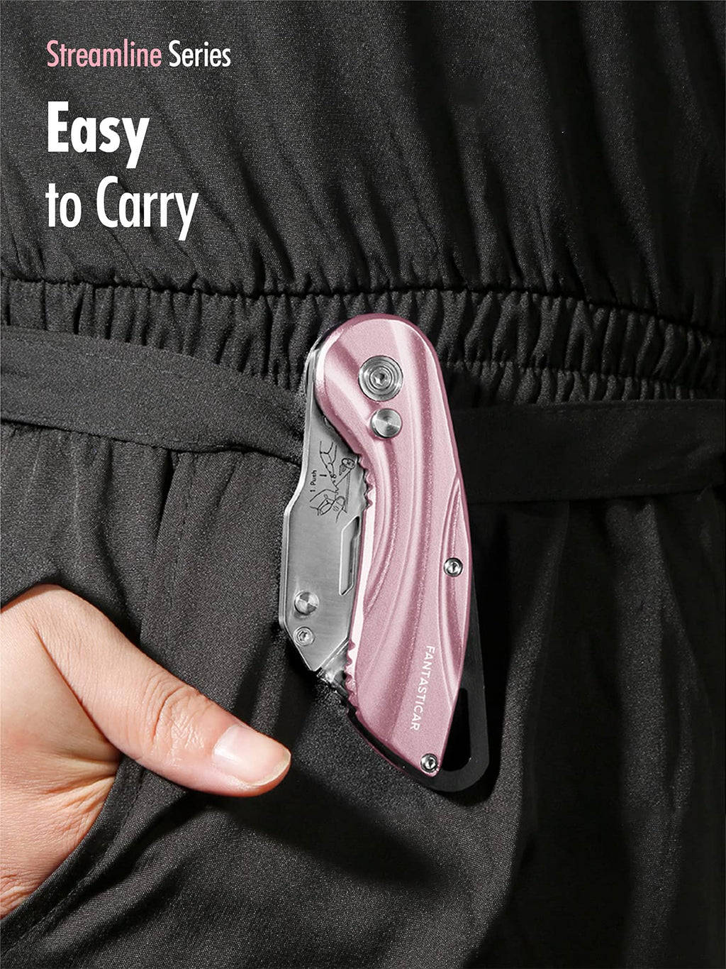 Folding Utility Knife, Cute Metal Box Cutter with Extra 5 Sharp Blades, Quick Blade Change, and Preminium Gift Packaging, for Cardboard Opener, Paper Cutter