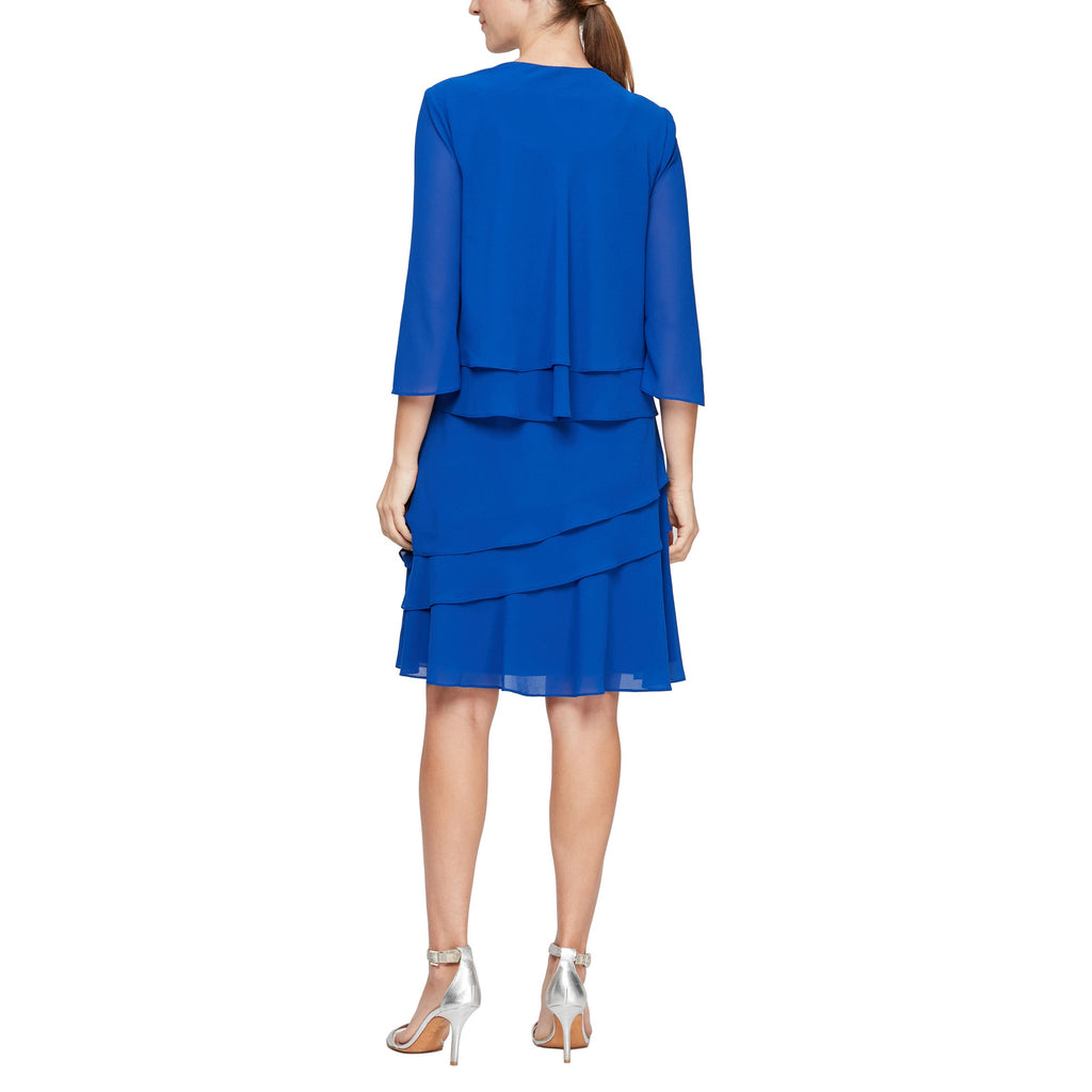 Alex Evenings 8192005 Short Sleeveless Two Piece Set Knee Length Dress