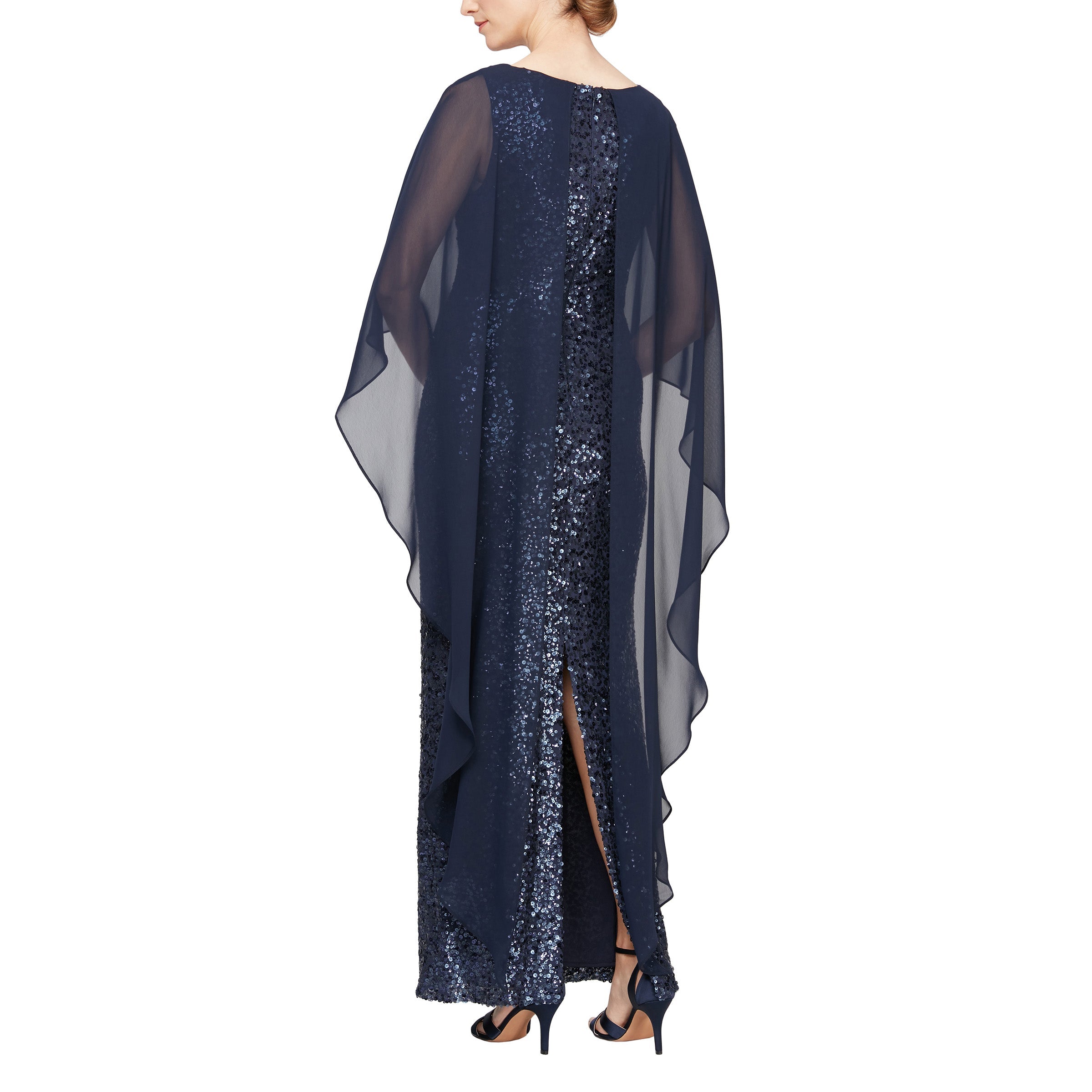 Alex Evenings 8196897 Long Formal Sheer Overlay Dress