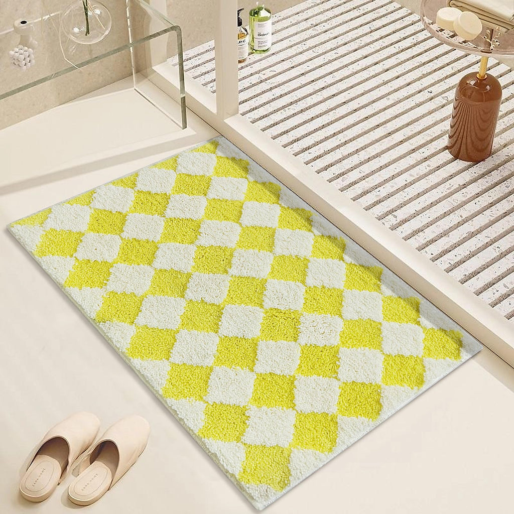 Cute Bath Mat for Bathroom Soft Super Absorbent Non Slip TPR Backing, Quick Drying, Machine Washable Bath