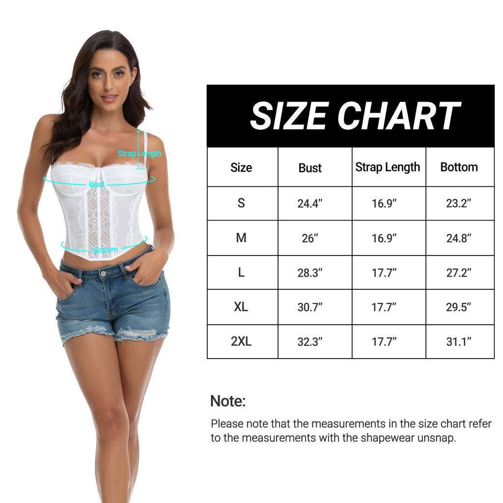 Lace Bustier Corset Tops for Women - Sexy Going Out Party Club Top with Buckle