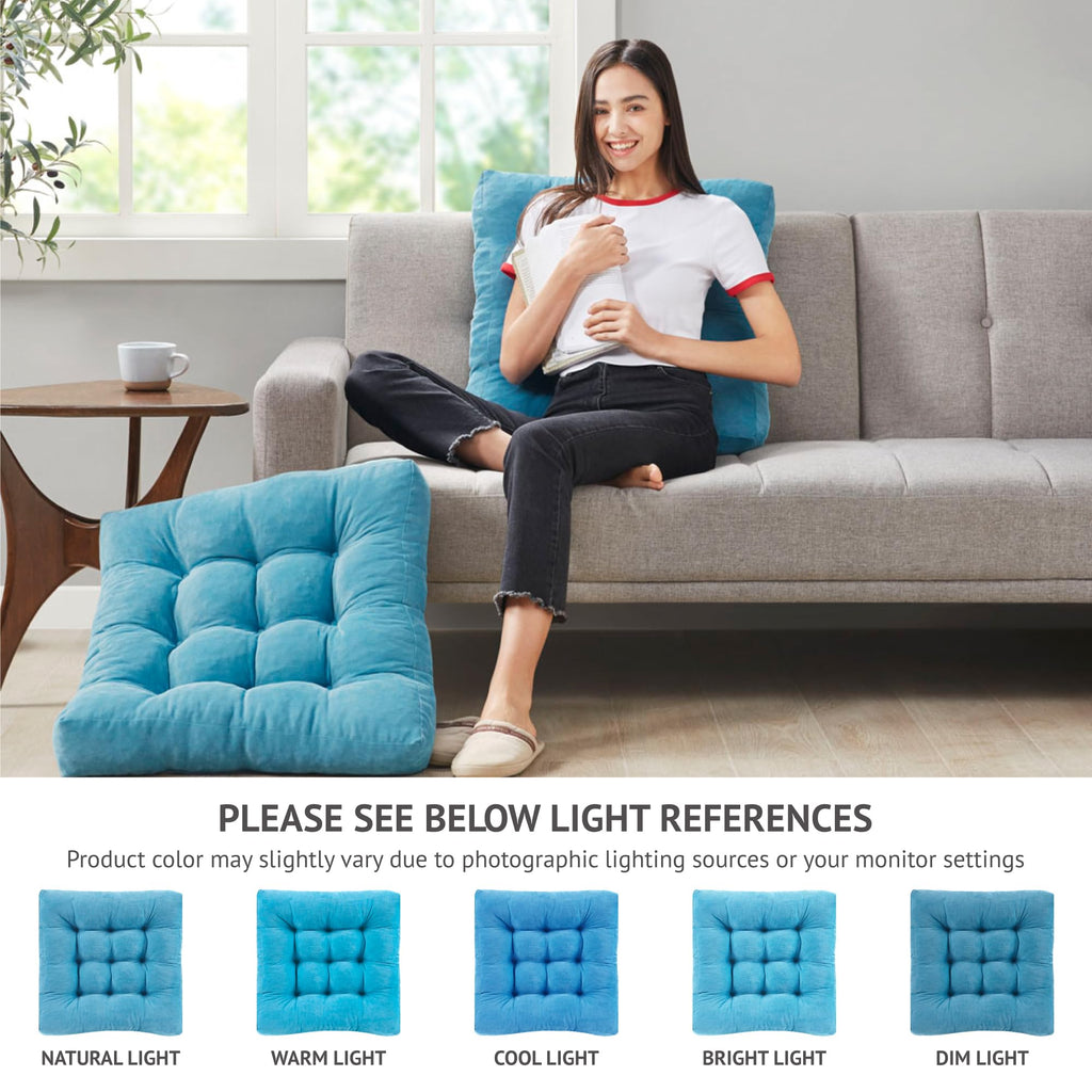 Square Large Pillows Seating Meditation Floor Pillow, Tufted Corduroy Cushion for Living Room