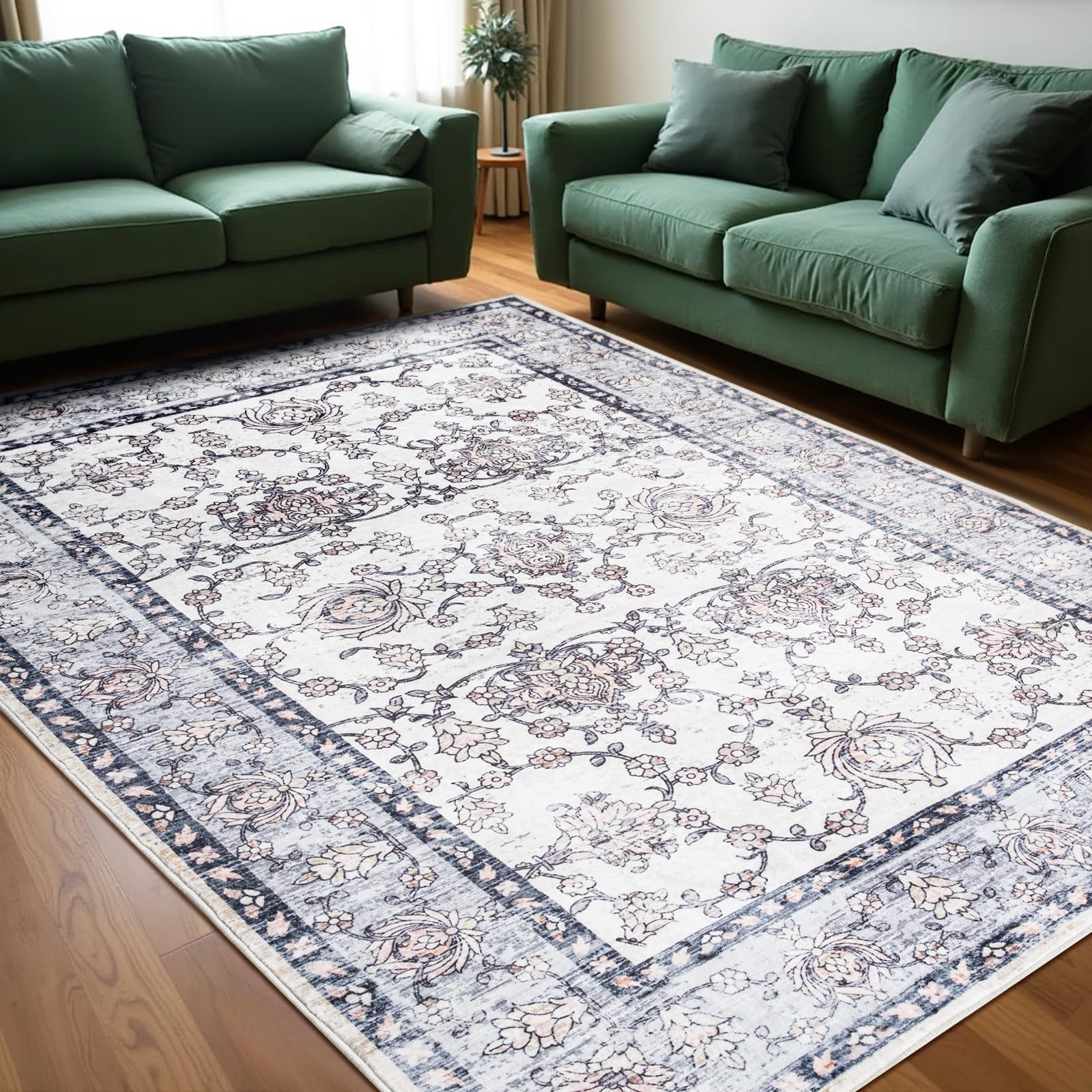 Non Slip Machine Washable Large Living Room Rug