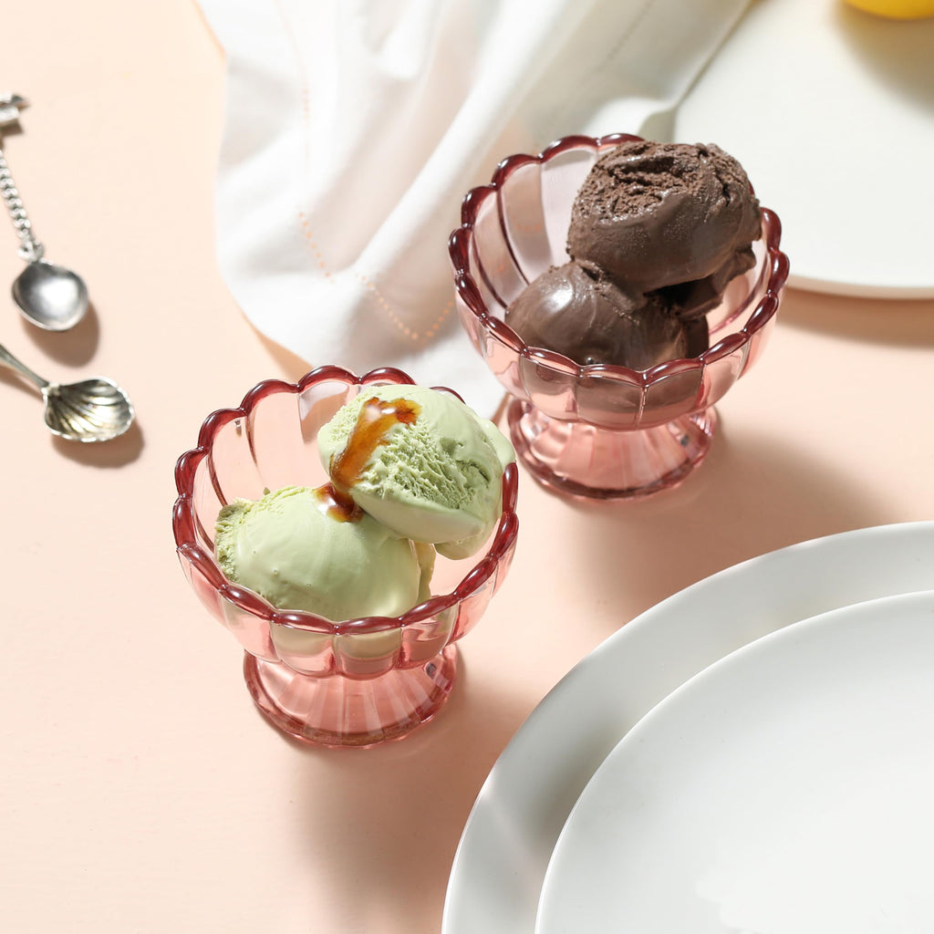 Set of 5oz Footed Tulip Glass Dessert Cups â€?Perfect for Ice Cream, Sundaes, Fruit, Snacks, Cocktails & Holiday Parties