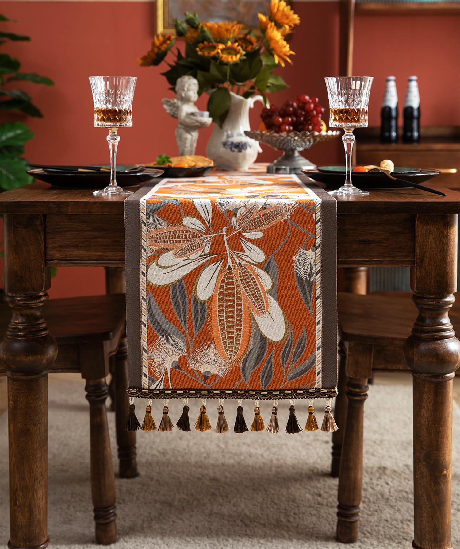 Retro-Luxury Tassels Table Runner Series for Kitchen Dining Table