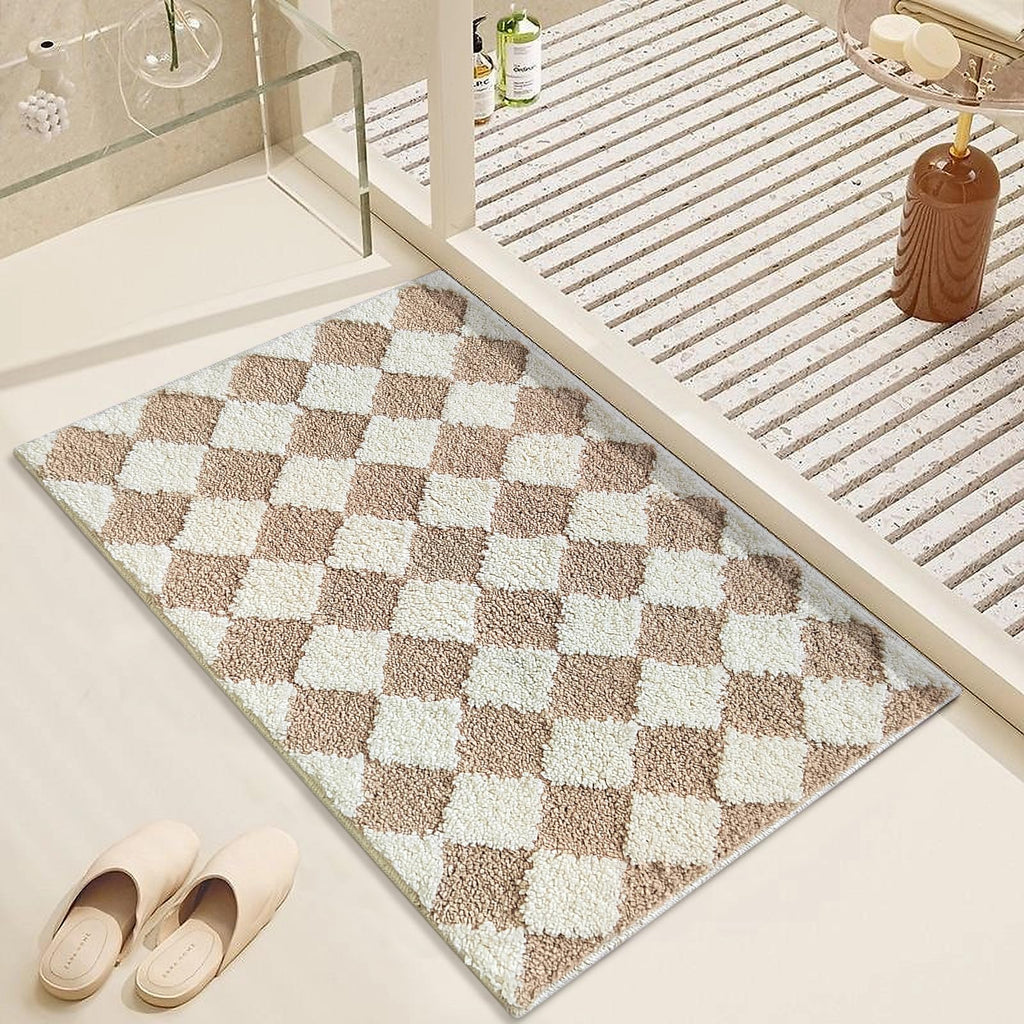 Cute Bath Mat for Bathroom Soft Super Absorbent Non Slip TPR Backing, Quick Drying, Machine Washable Bath