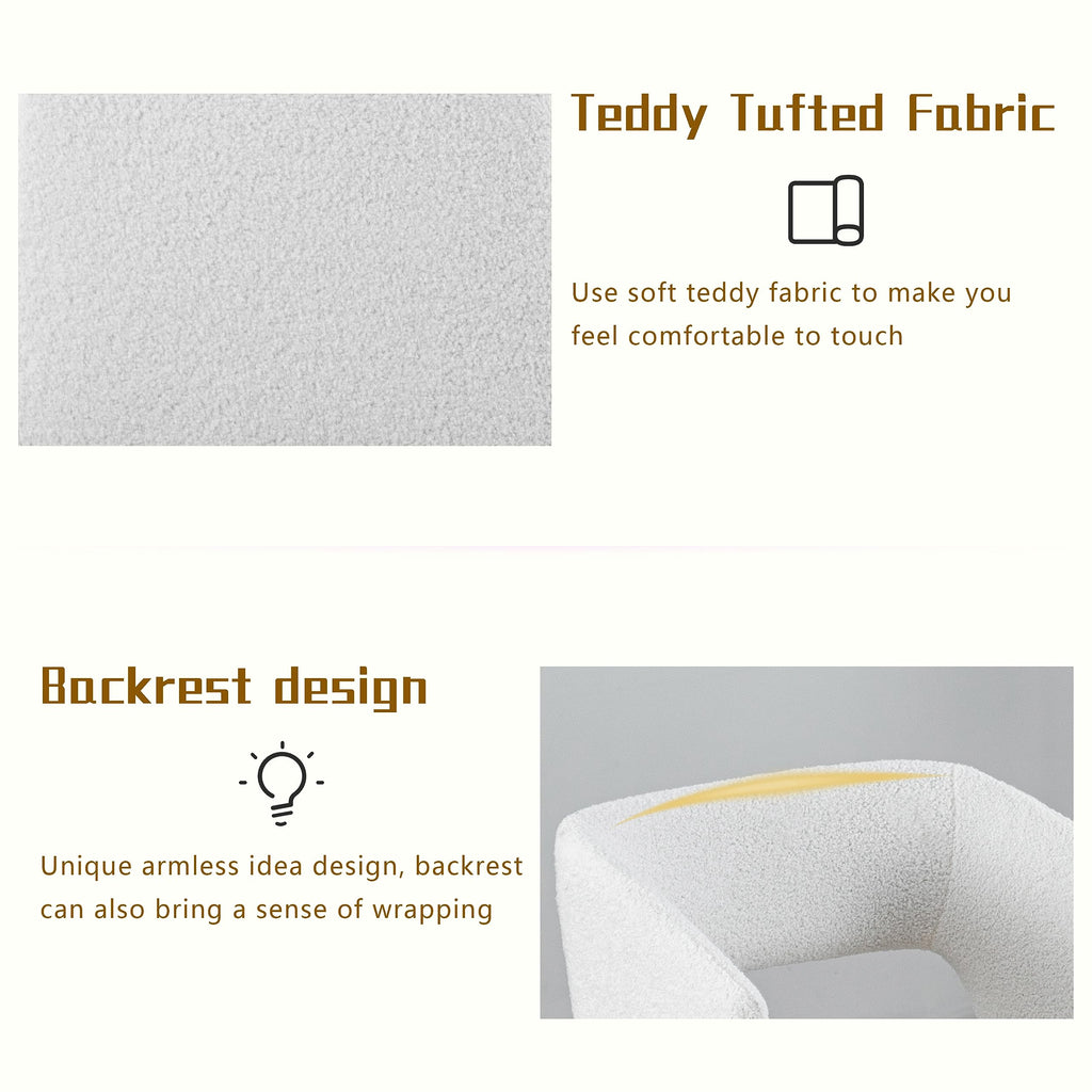 Modern Bouclé Sherpa Accent Chair â€?Comfy Tufted Lamb Fabric Armed Leisure Chair for Reading, Bedroom, Office, and Living Room