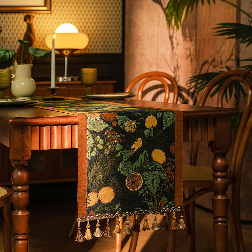 Retro-Luxury Tassels Table Runner Series for Kitchen Dining Table