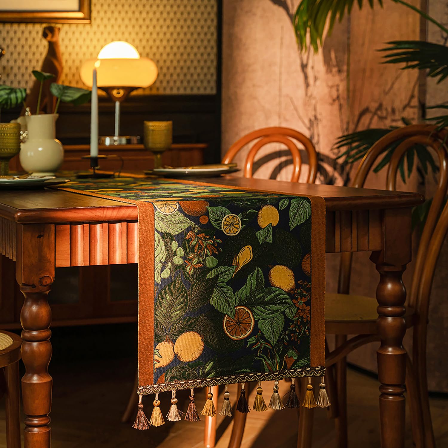 Retro-Luxury Tassels Table Runner Series for Kitchen Dining Table