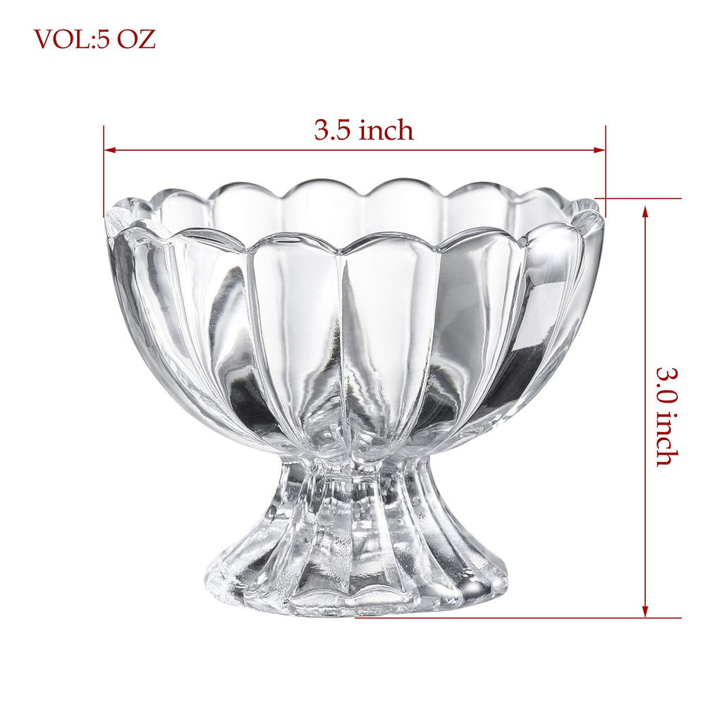 Set of 5oz Footed Tulip Glass Dessert Cups â€?Perfect for Ice Cream, Sundaes, Fruit, Snacks, Cocktails & Holiday Parties