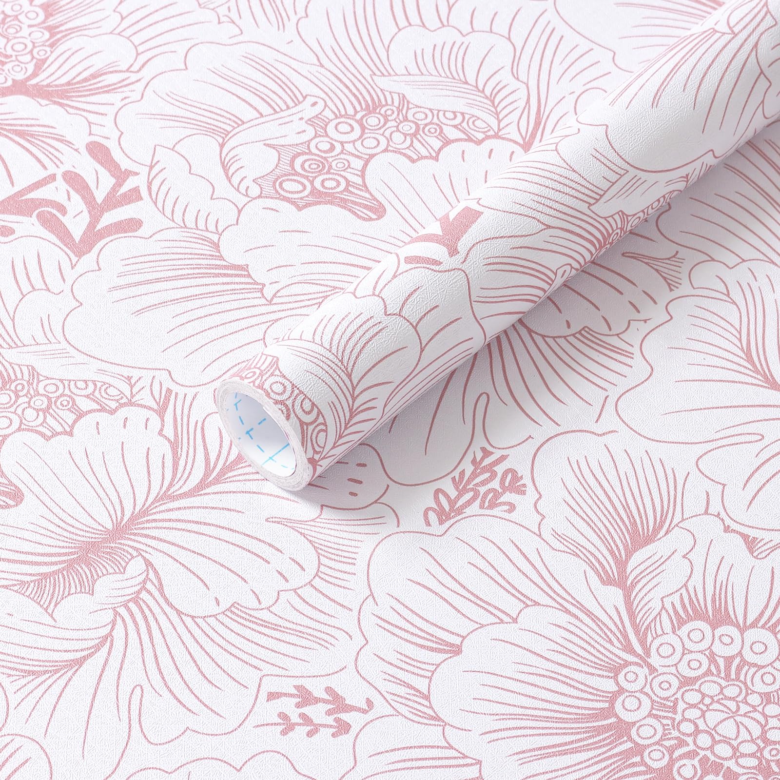 Floral Peel and Stick Wallpaper Boho Contact Paper Pink and White Self Adhesive Removable Wallpaper