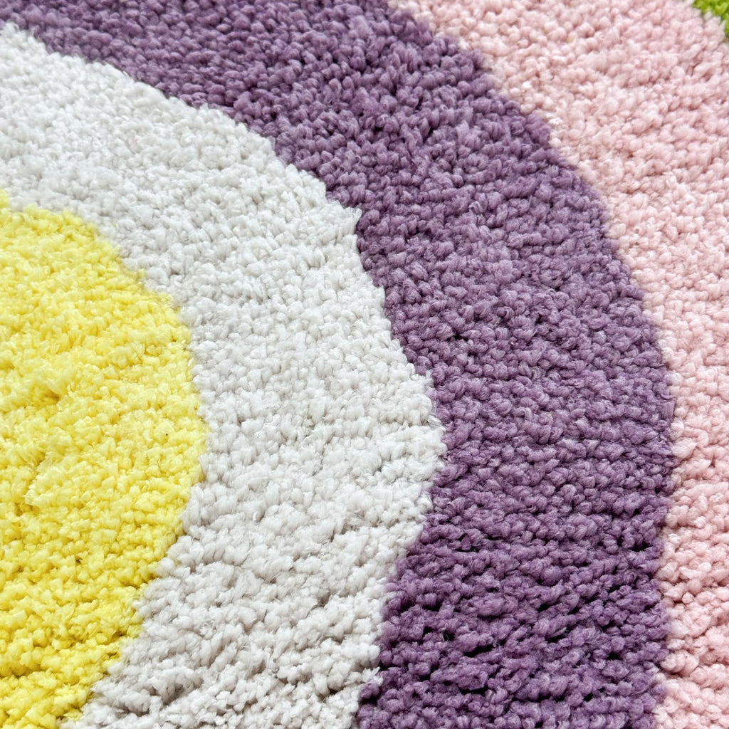 Rainbow Bathroom Rug Half Circle Bath Area Rug Doormat Rainbow Bath Mat Small Kids Room Throw Rug Water Absorbent Quick Dry 17.7"x27.6"
