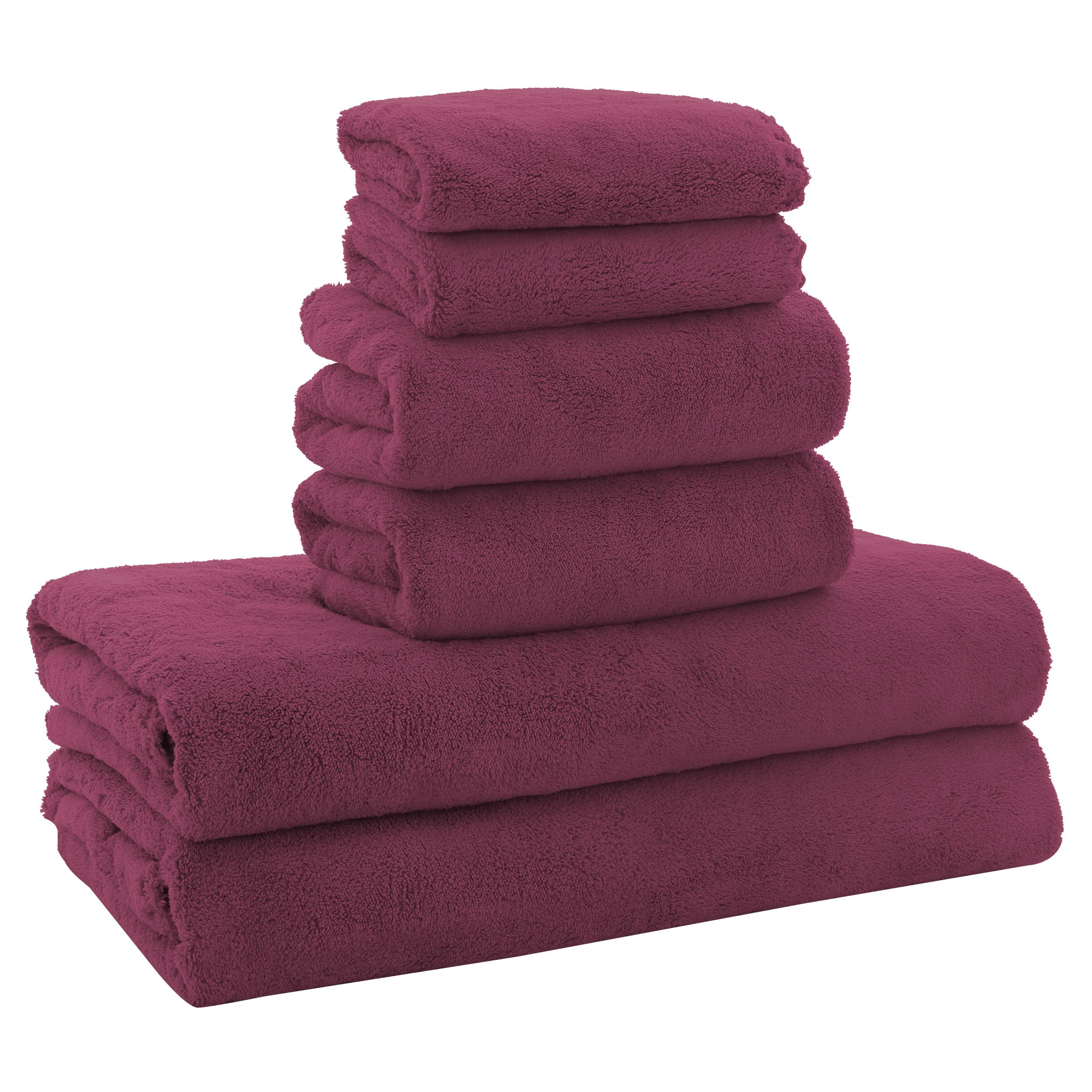 Ultra Soft Towel Set - Quick Drying - 2 Bath Towels 2 Hand Towels 2 Washcloths - Microfiber Coral Velvet Highly Absorbent Towel (6 Pcs)