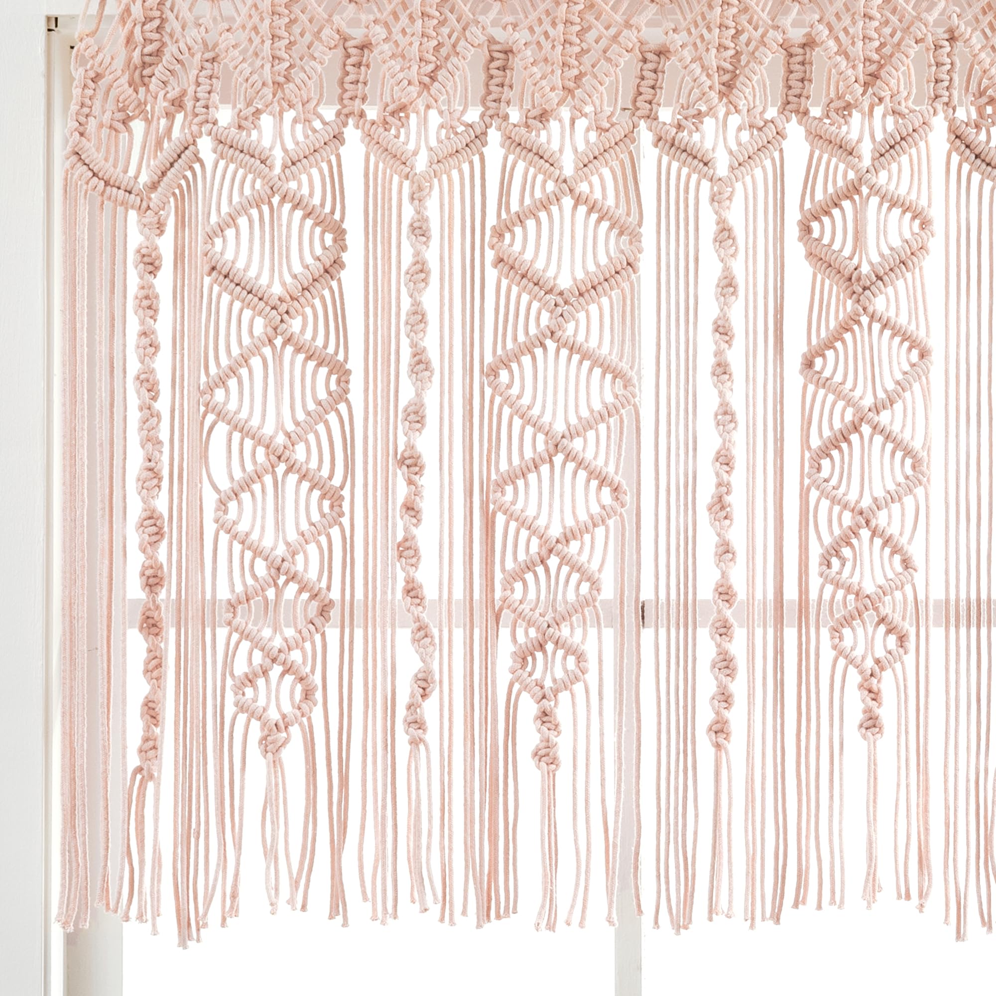 Lush Decor Boho Macrame Textured Cotton Valance Curtain