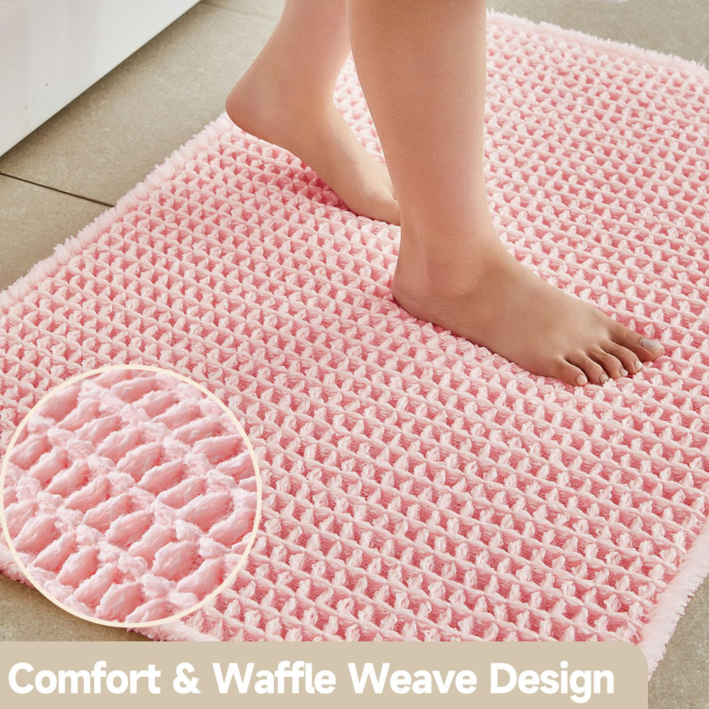 Waffle Bath Mat Non Slip Washable Quick Dry Cute Bath Mat
