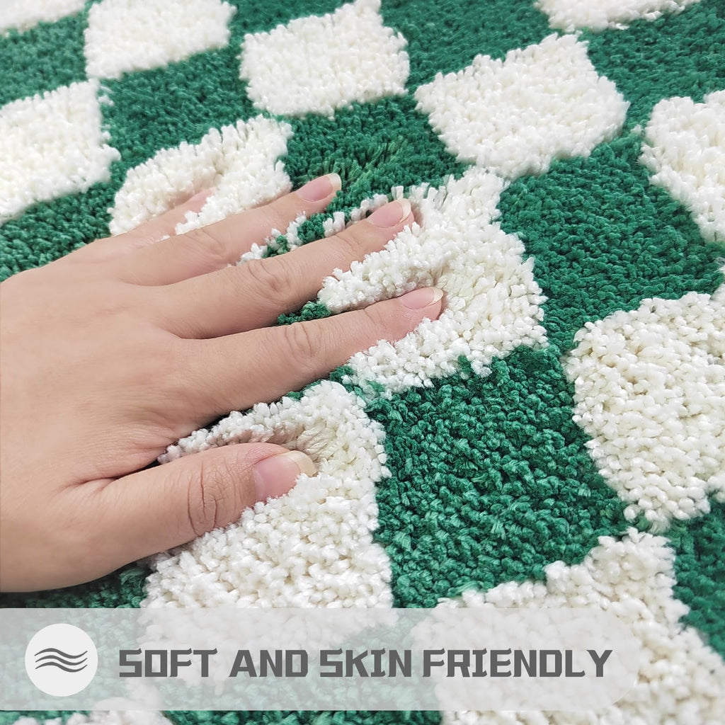 Cute Bath Mat for Bathroom Soft Super Absorbent Non Slip TPR Backing, Quick Drying, Machine Washable Bath