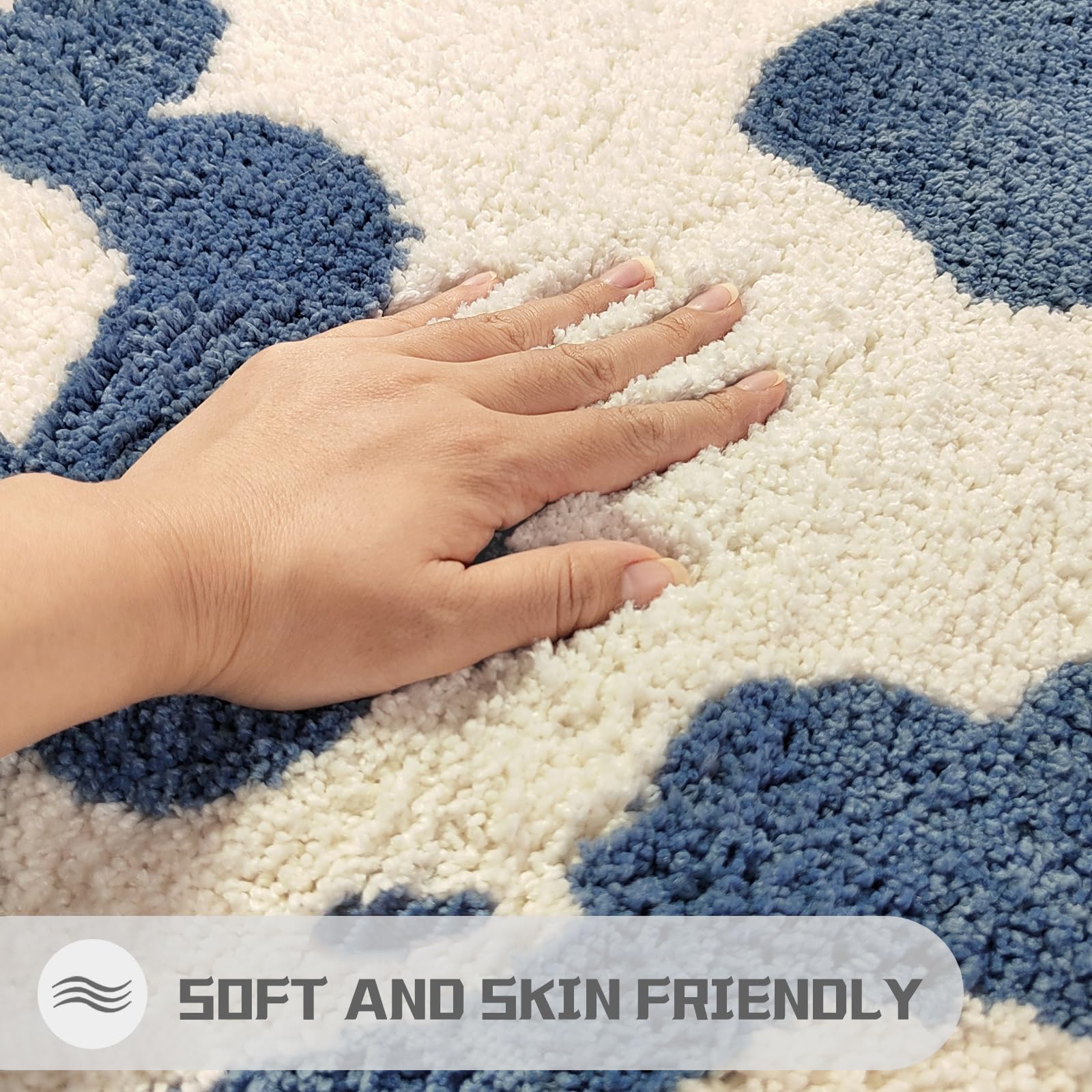 Cute Bath Mat for Bathroom Soft Super Absorbent Non Slip TPR Backing, Quick Drying, Machine Washable Bath