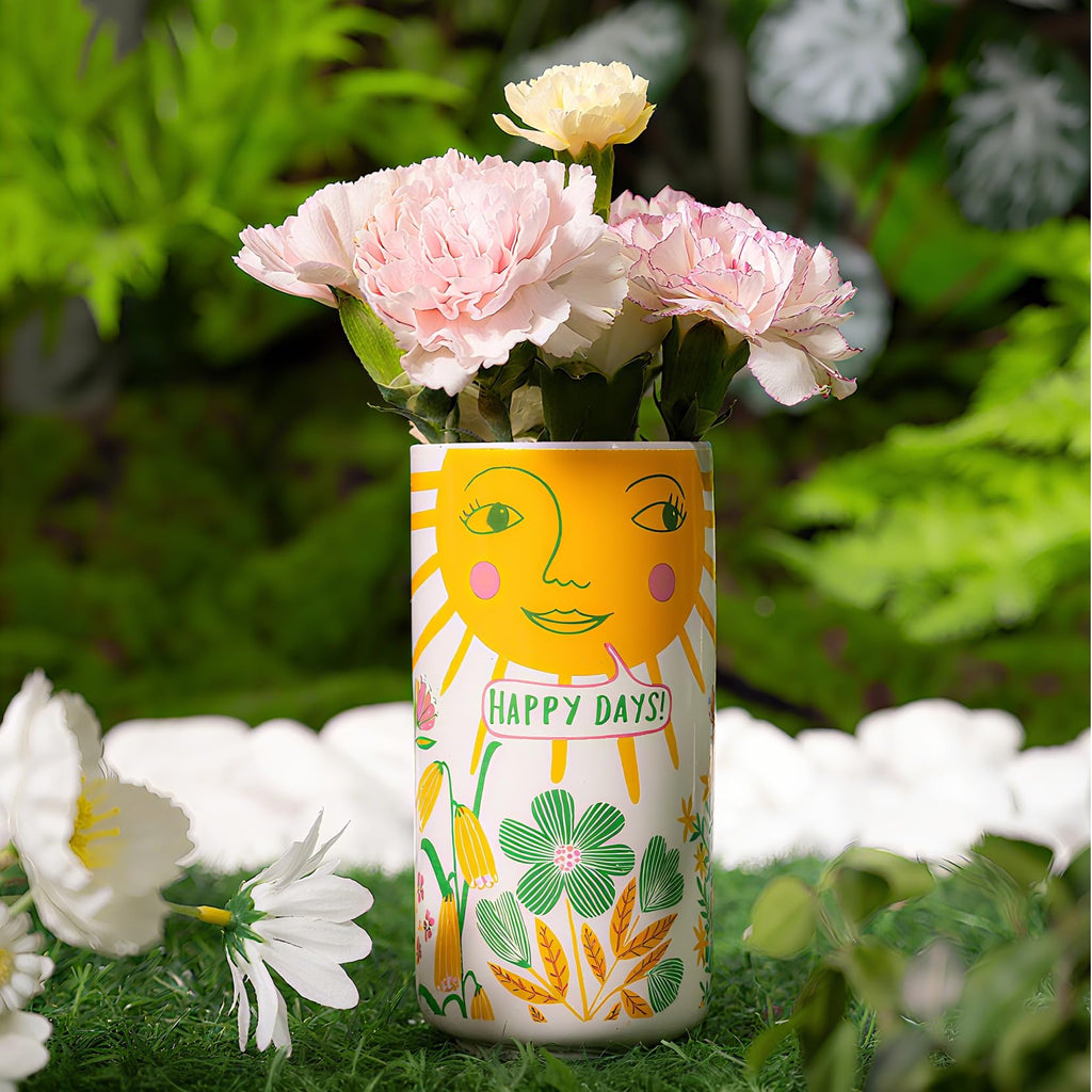 Ceramic Vase-Unique Aesthetic Design for Funky Flower Decor-Perfect Summer Fruit Theme