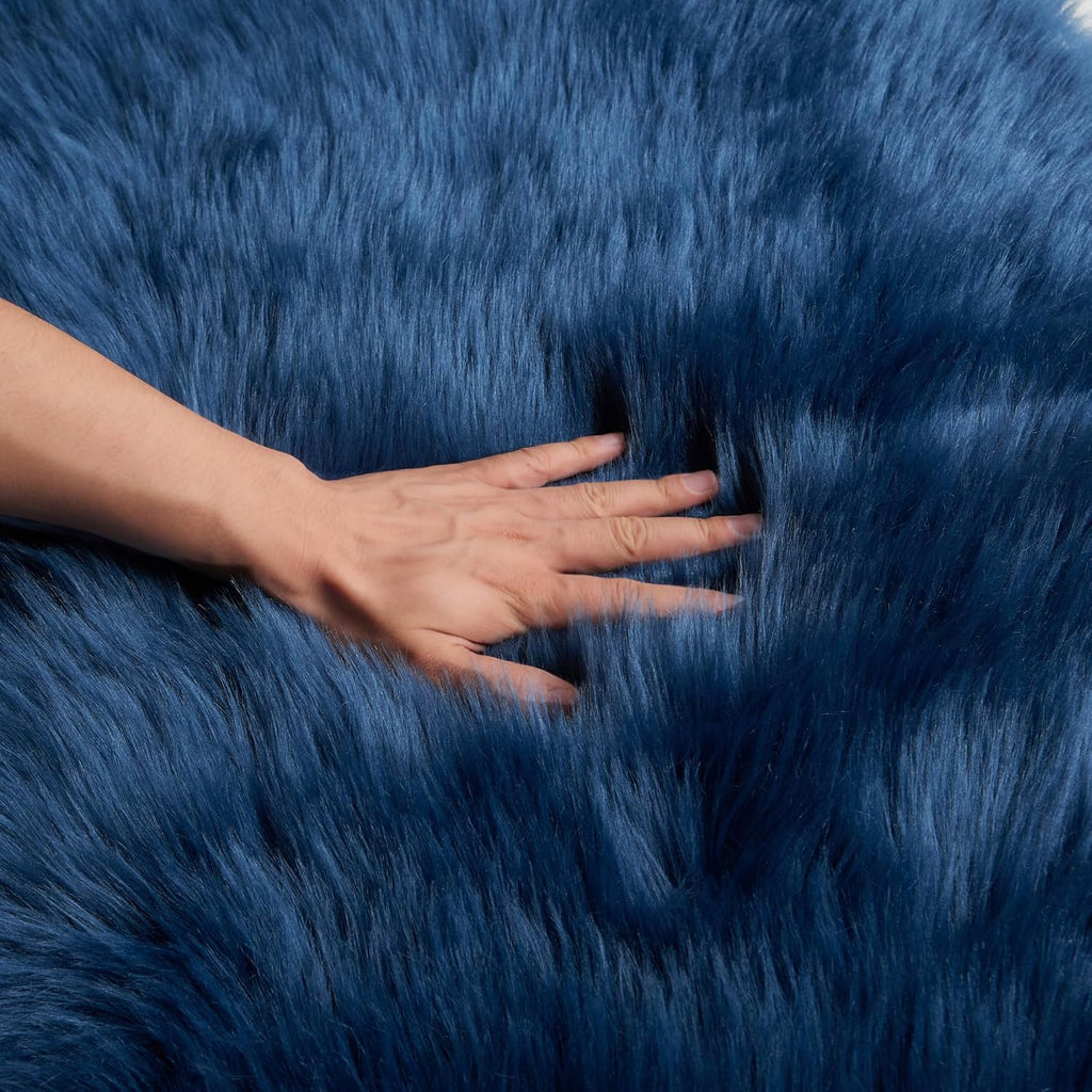 Ultra Soft Faux Fluffy/Fuzzy Shaggy Area Rug - Fur Chair Cover Seat Pad