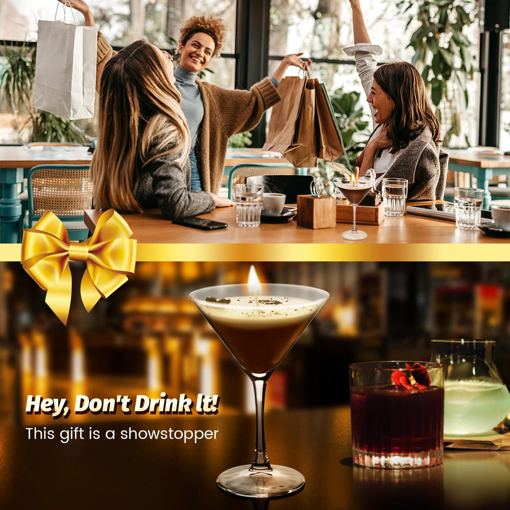 Chocolate Espresso Martini Candle â€?Scented Soy Wax Candle with Coffee & Cocoa Aromas, Long-Lasting 40H Burn Time