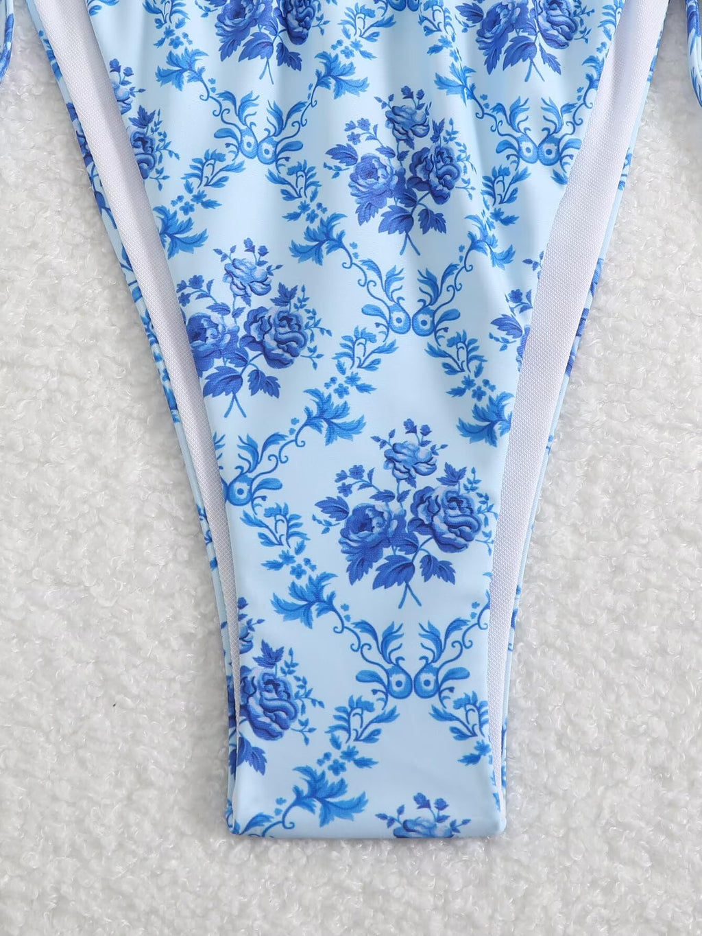 Women's Ditsy Floral Print Bathing Suit High Waisted Halter All Over Swimsuit Bikini Set