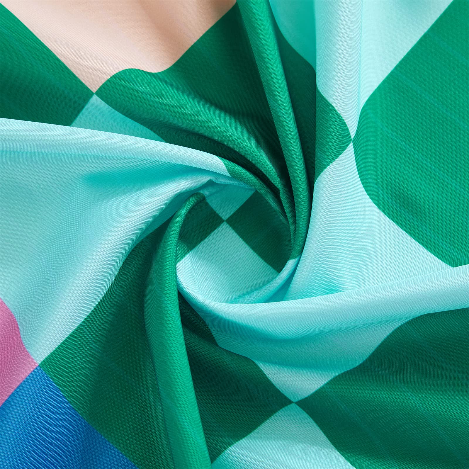 Multicolored Checkered Retro Fabric Shower Curtain for Bathroom, Heavy Duty & Waterproof Bright Rainbow Colorful Modern Simple Groovy Aesthetic Shower Curtain Set with Hooks Bathroom Decor