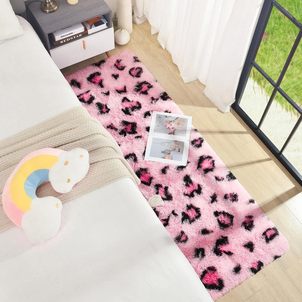 Leopard Rugs, Soft Bedroom Rugs - Fluffy Living Room Rugs, Girls Room Decor