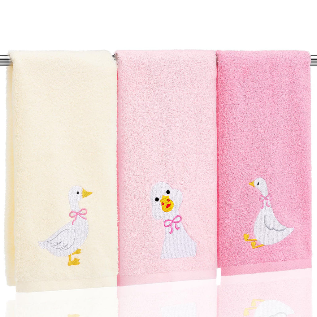 Hand Towels Embroidered Decorative Towel 100% Cotton Soft Absorbent Kitchen Facecloth Preppy Bathroom Decor 13.7 x 29.5''
