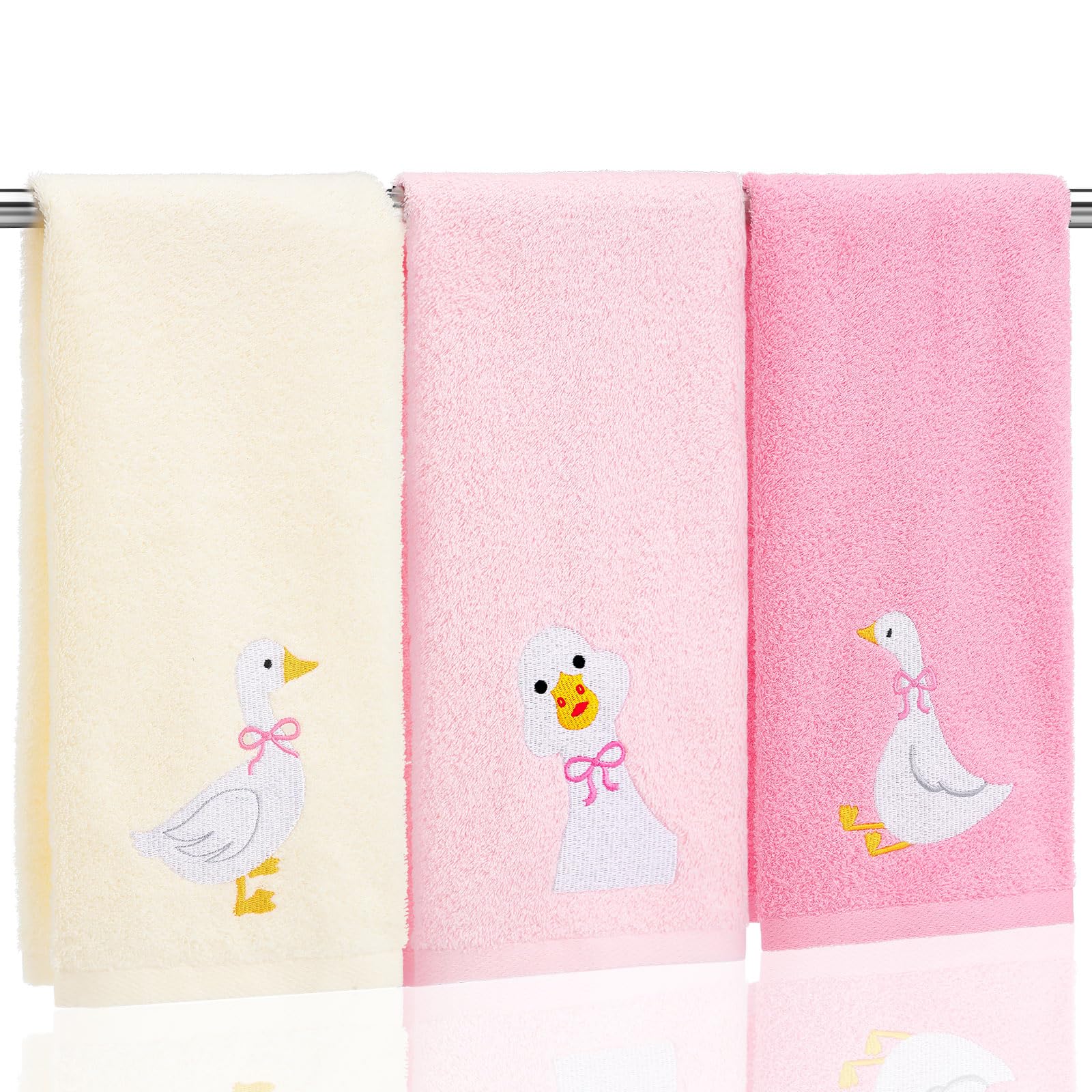 Hand Towels Embroidered Decorative Towel 100% Cotton Soft Absorbent Kitchen Facecloth Preppy Bathroom Decor 13.7 x 29.5''
