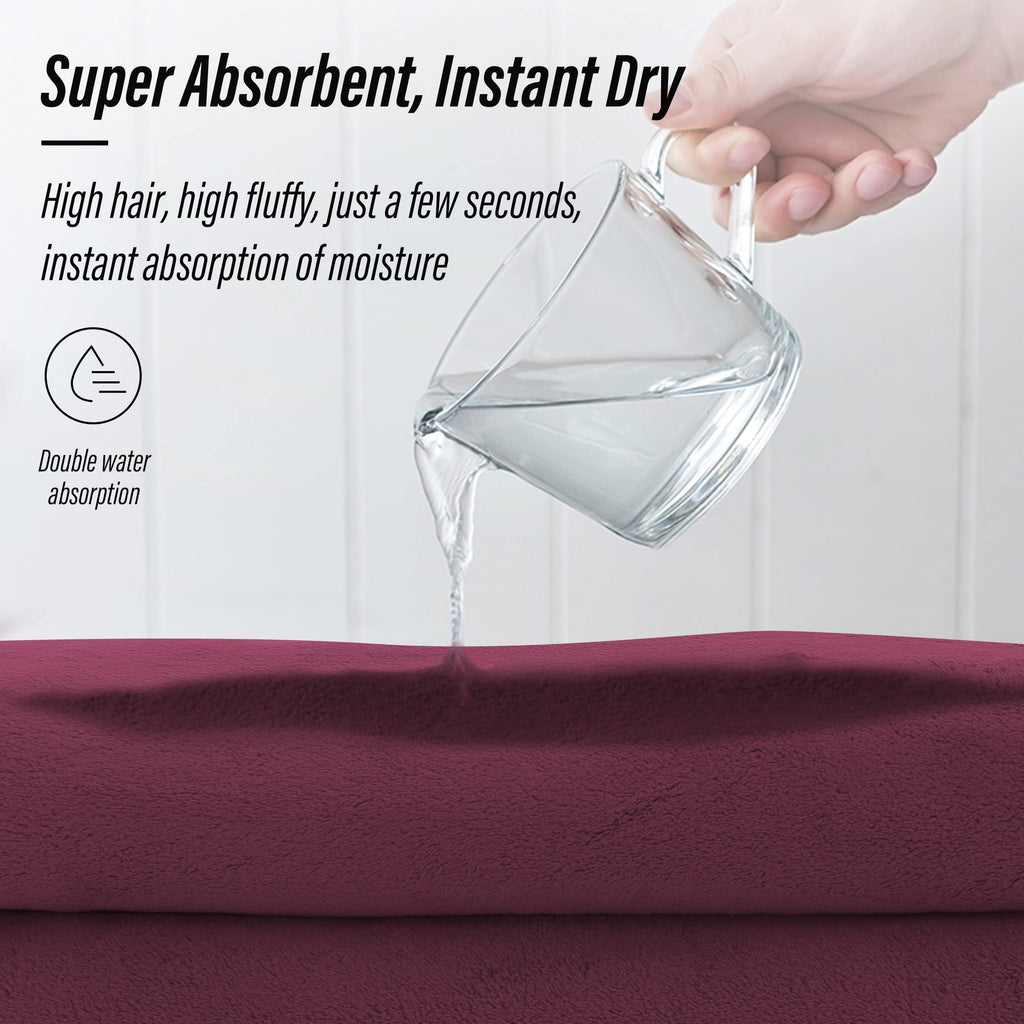 Ultra Soft Towel Set - Quick Drying - 2 Bath Towels 2 Hand Towels 2 Washcloths - Microfiber Coral Velvet Highly Absorbent Towel (6 Pcs)