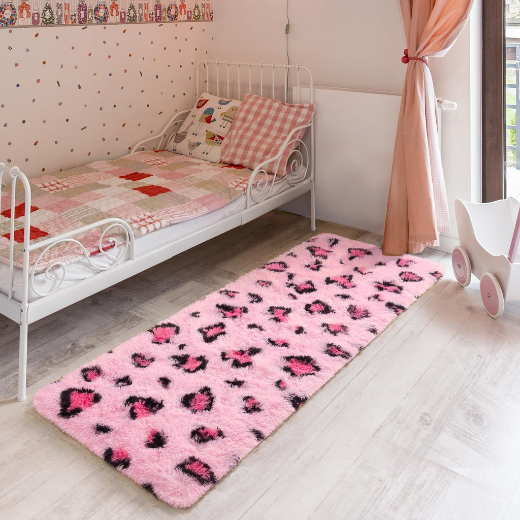 Leopard Rugs, Soft Bedroom Rugs - Fluffy Living Room Rugs, Girls Room Decor