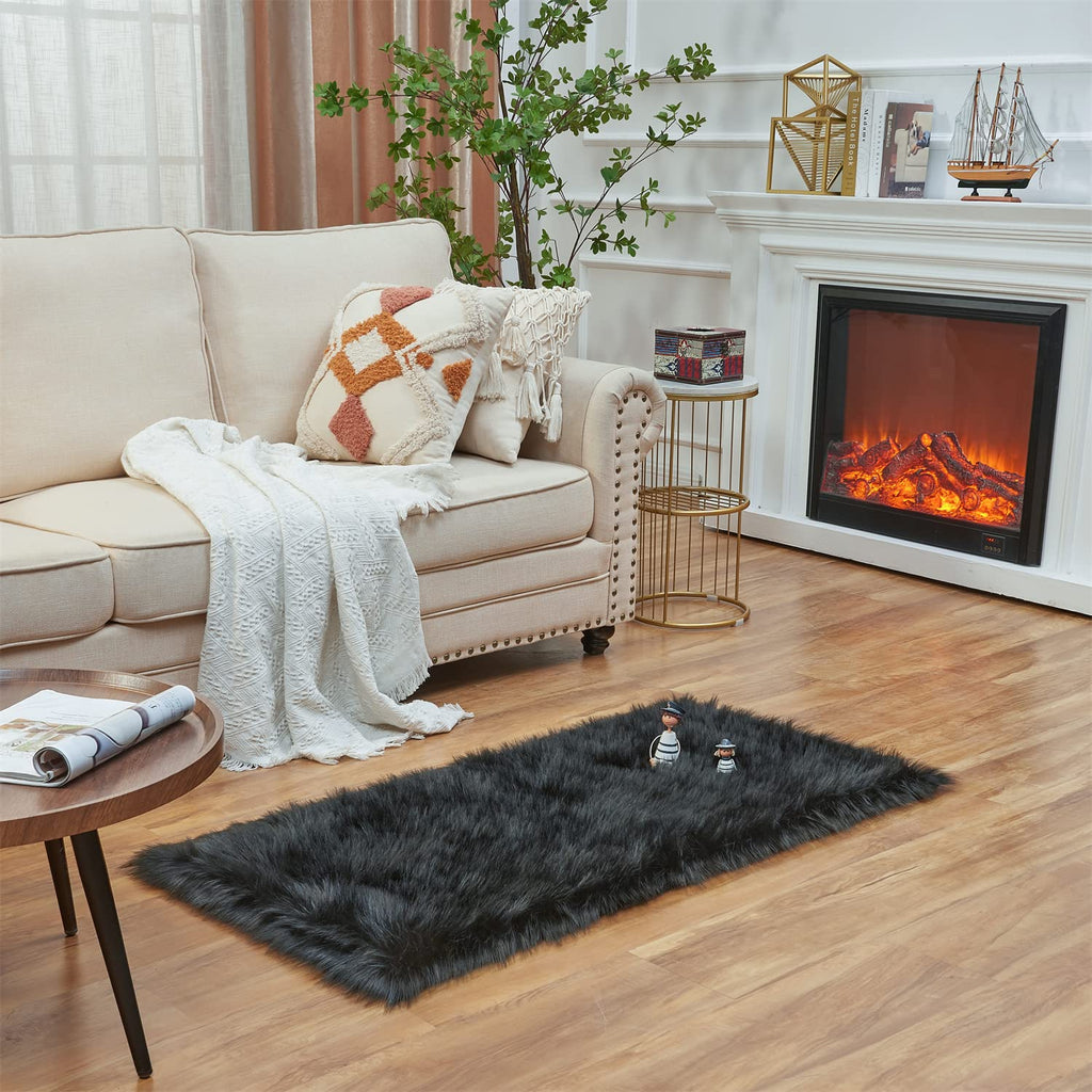 Ultra Soft Faux Fluffy/Fuzzy Shaggy Area Rug - Fur Chair Cover Seat Pad