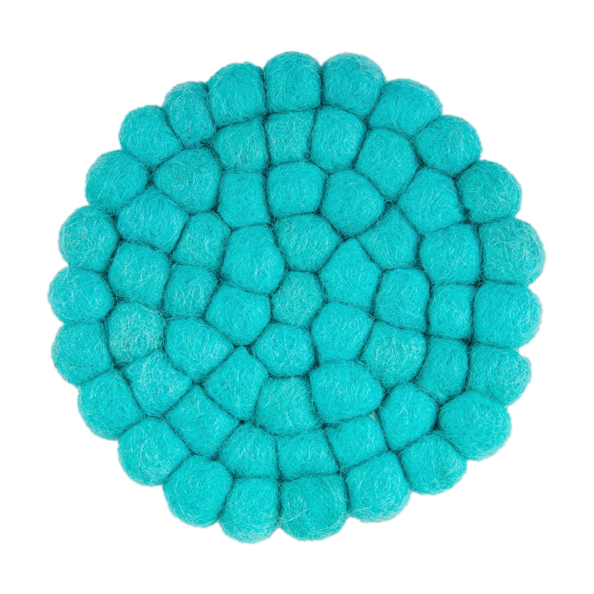 Round Felt Ball Coasters - 100% Merino Wool Table Coasters - Felt Coaster Pads, Absorbent Trivet for Drinks - Heat Resistant, Thick & Durable Hand Felted in Nepal by Woolygon- Multicolor - Set of 5