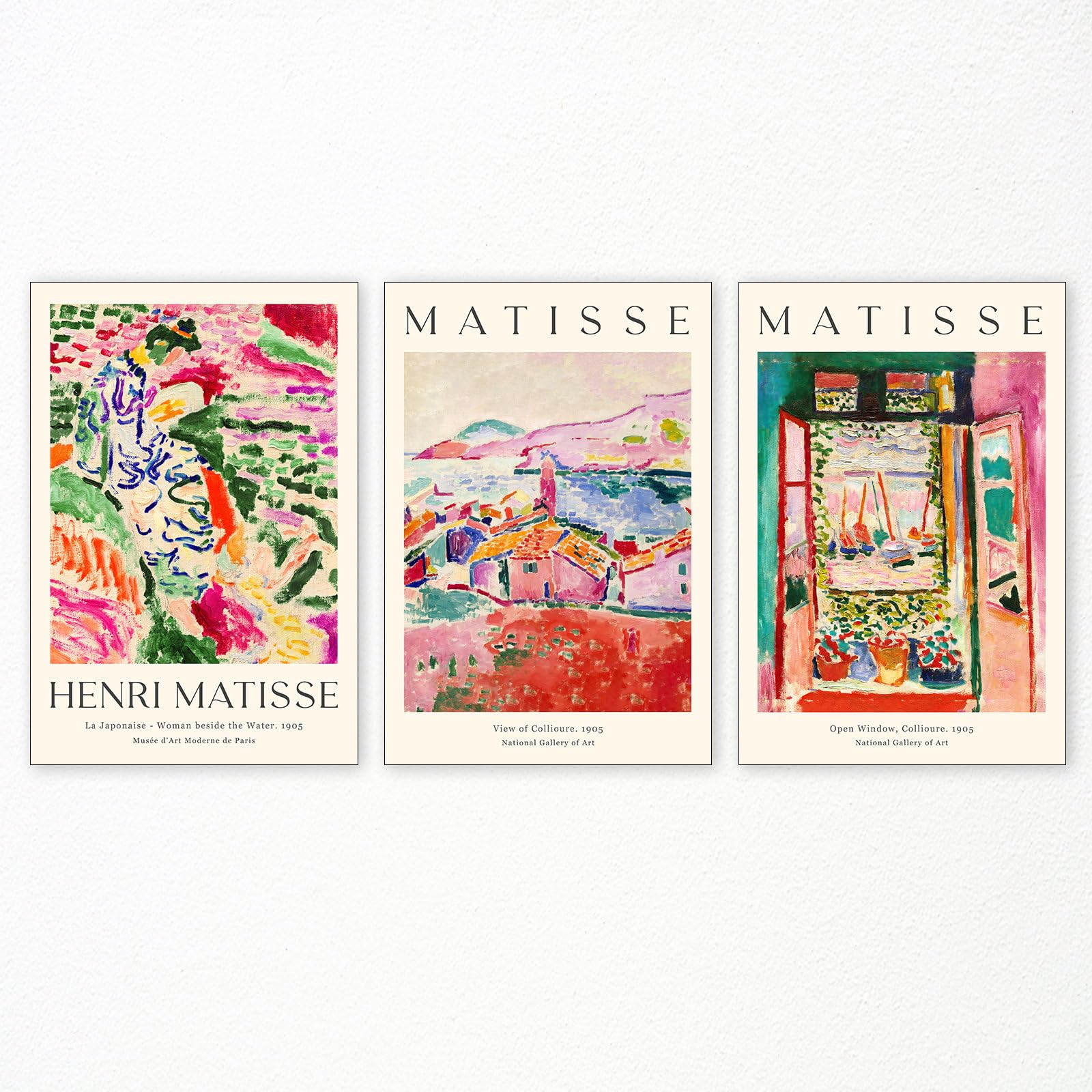 Set of 3 Retro Preppy Cherry Canvas Wall Art Posters â€?Funky Euphoria Abstract Aura Prints for Bedroom or Dorm Decor