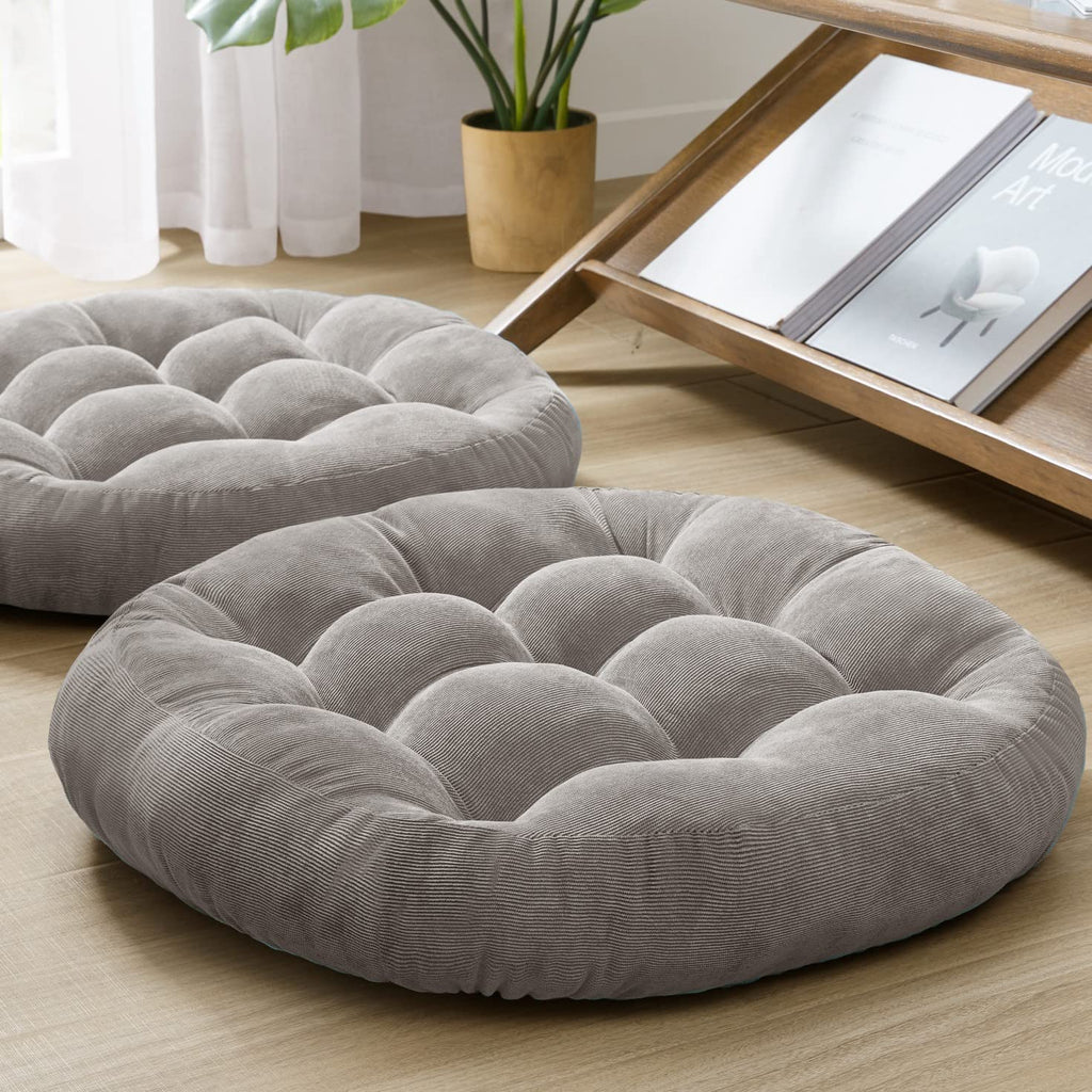 Square Large Pillows Seating Meditation Floor Pillow, Tufted Corduroy Cushion for Living Room