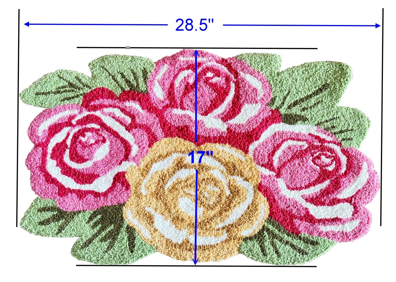 Shaped Hand-Hooked Accent Rug Throw Rug Area Rug Door Mat for Home décor