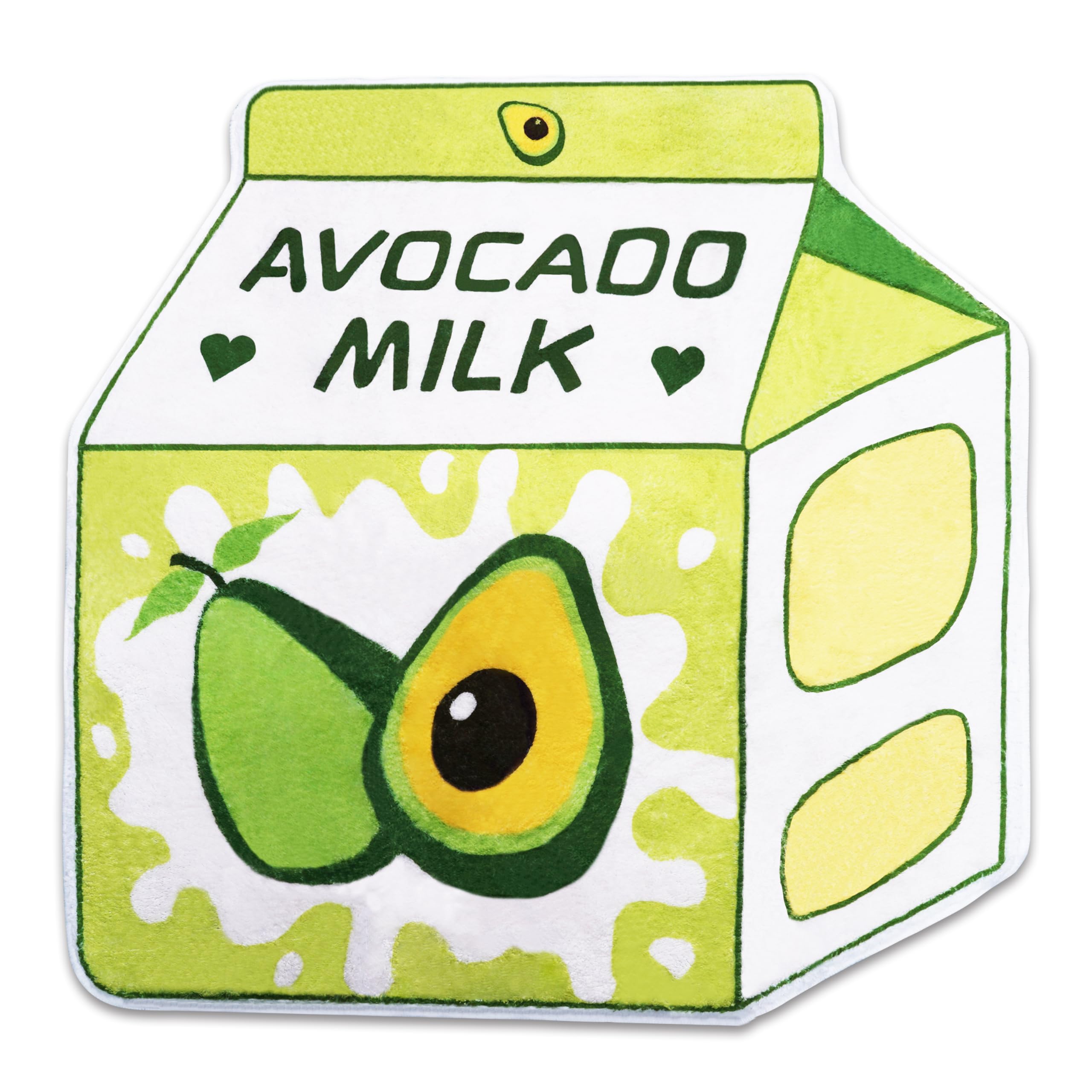 Cute Fruit Milk Rug Non-Slip Soft Washable Funny Irregular Shaped Bath Mat for Bathroom, Bedroom Living Room, 25.6"x27.5"