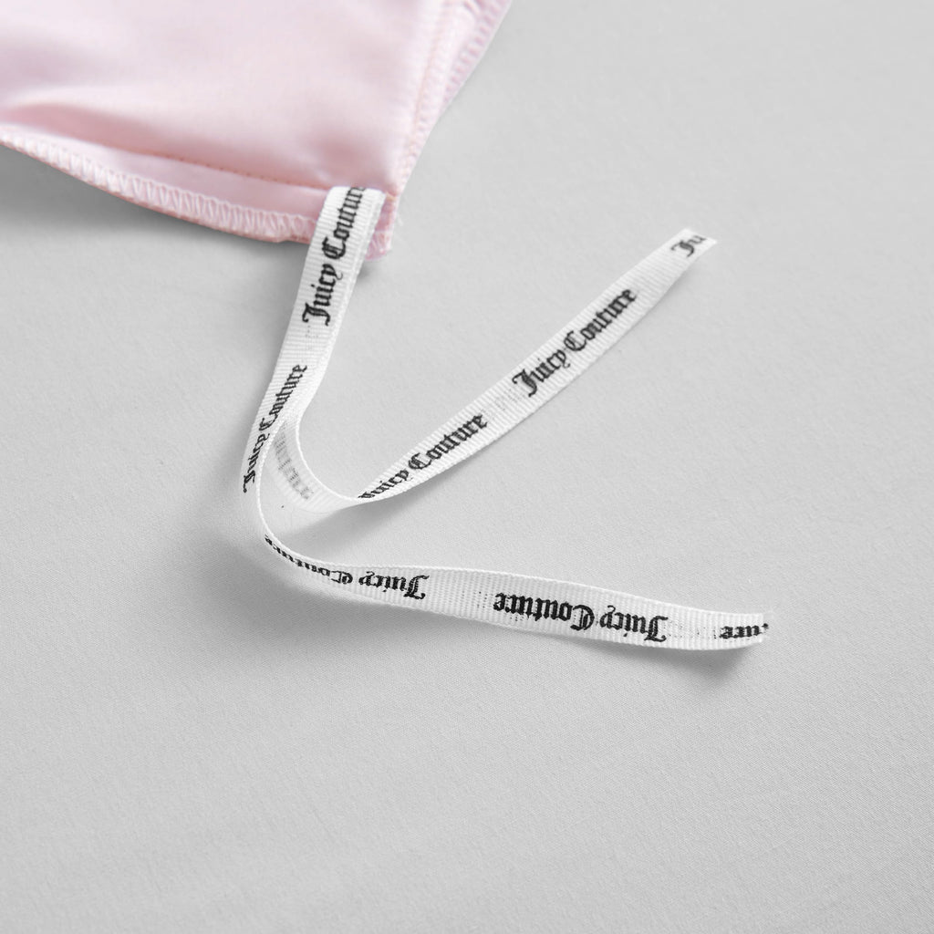 Juicy Couture Velvet Stripe on Satin Pink Comforter Set - 3 Piece Luxury Bedding Ensemble