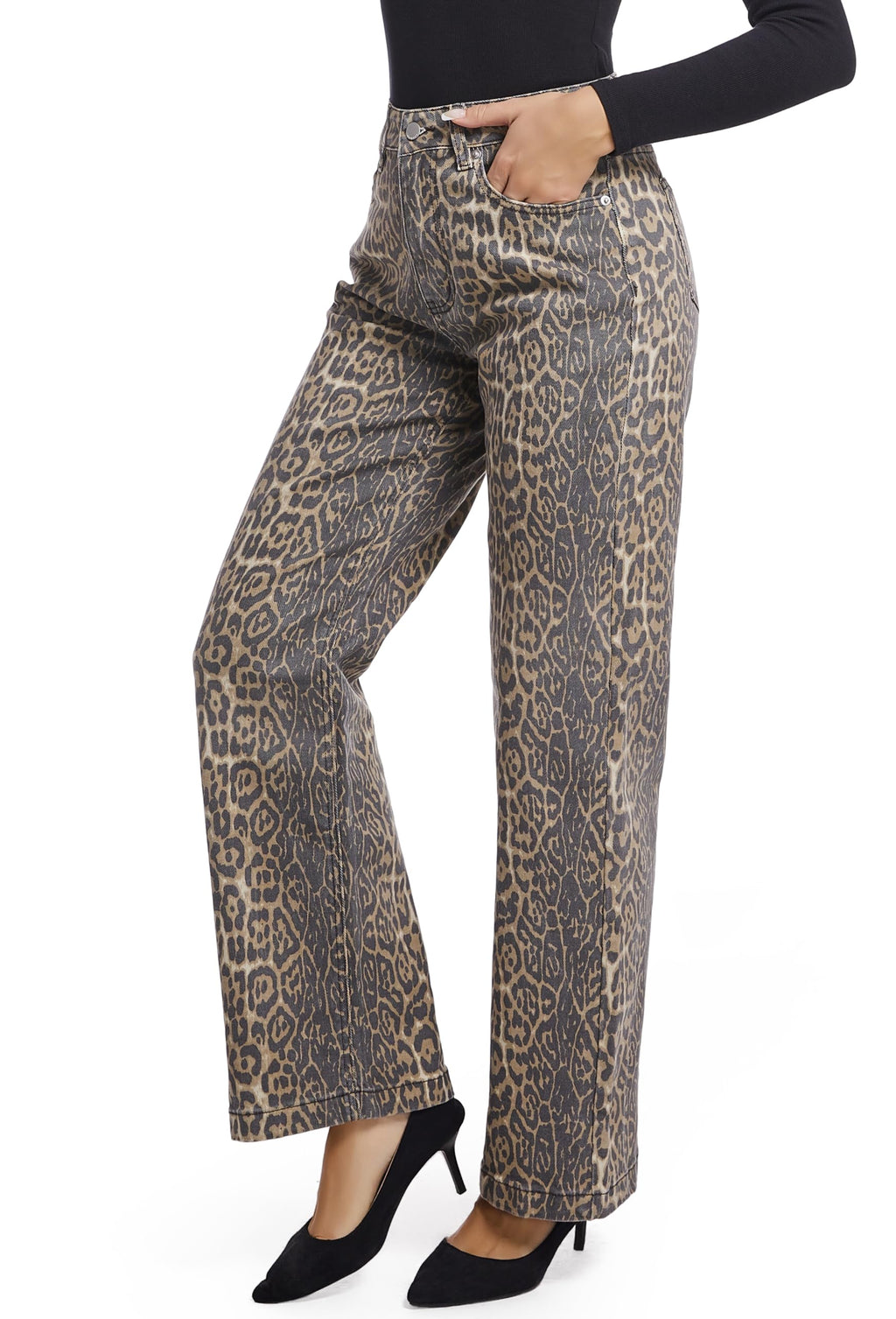 Women's Jeans Straight Leg Casual High Waisted Stretch