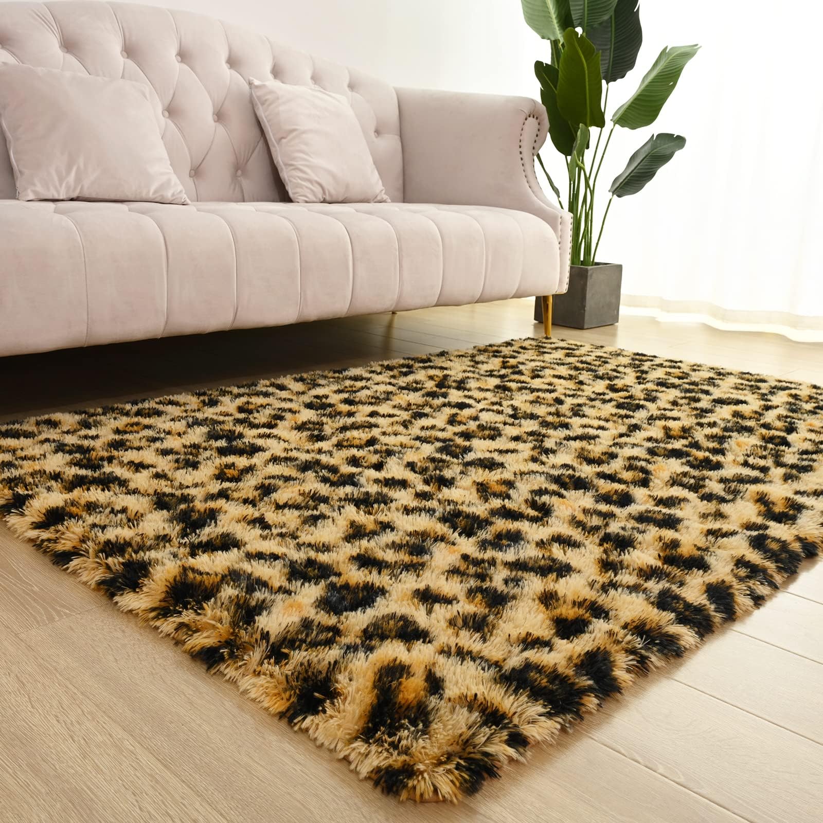 Leopard Rugs, Soft Bedroom Rugs - Fluffy Living Room Rugs, Girls Room Decor