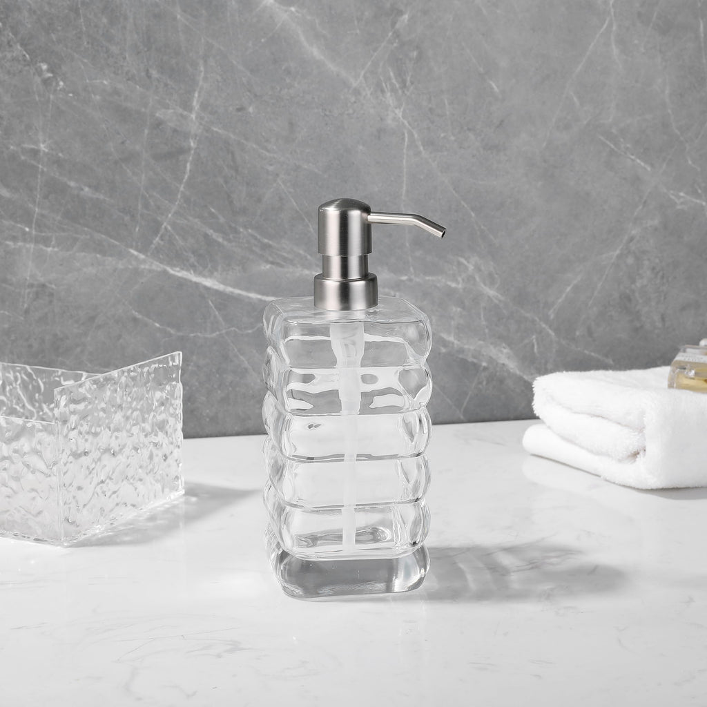 Glass Soap Pump Dispenser, Refillable Soap Dispenser