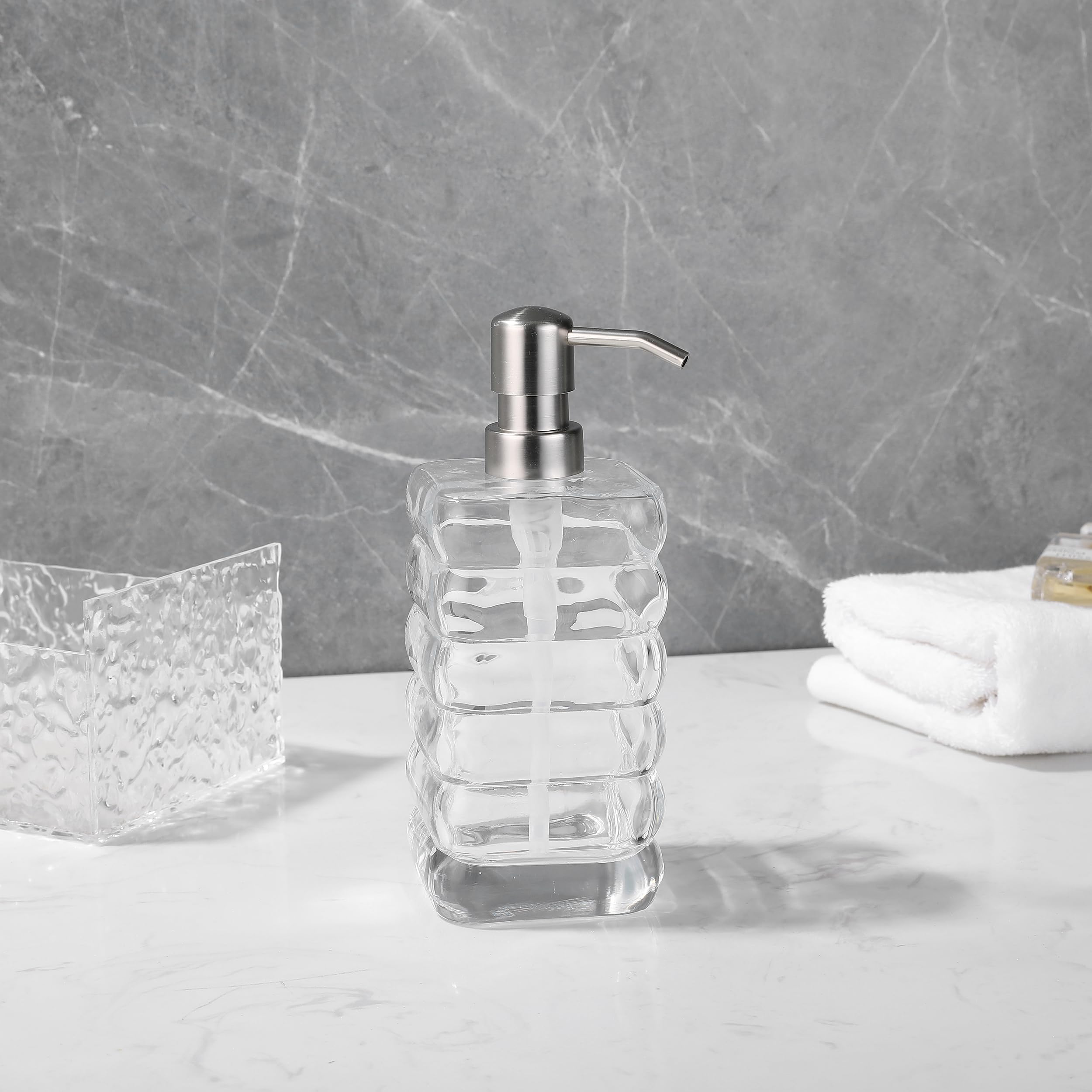 Glass Soap Pump Dispenser, Refillable Soap Dispenser