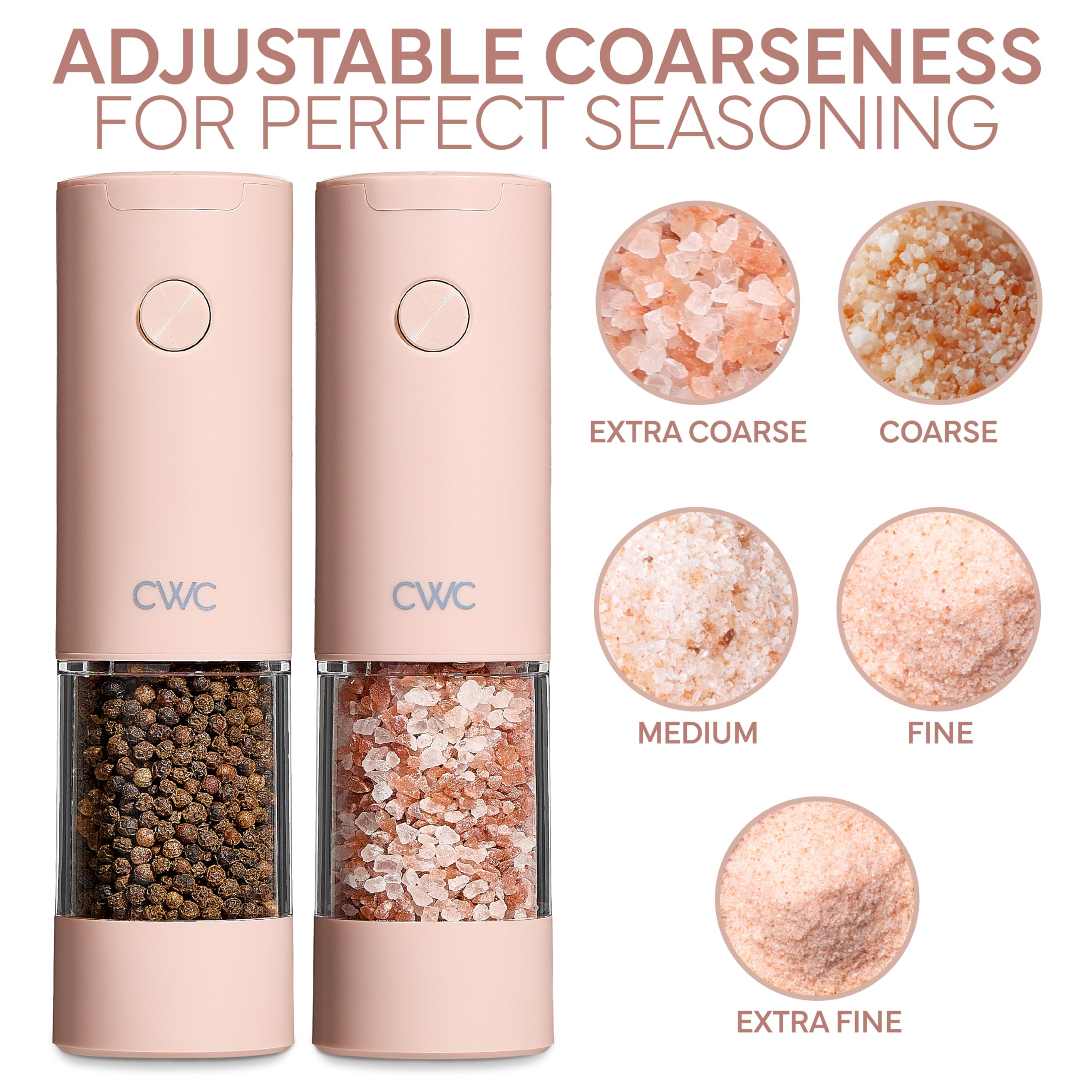 Electric Pepper & Salt Shaker Set of 2 Grinders