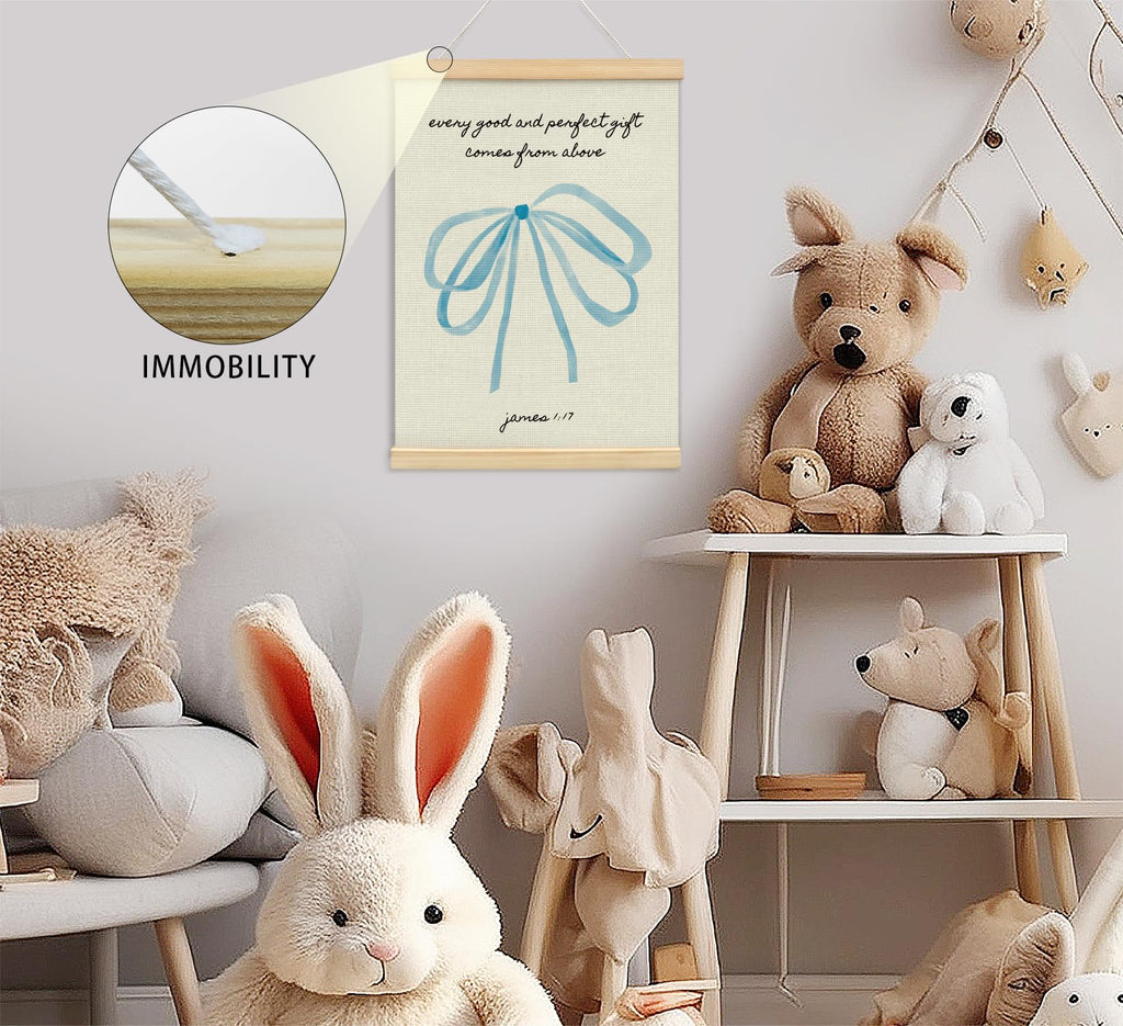 Trendy Bows Pink Coquette Scripture Wall Art Poster Hanger Frame, Christian Bible Verses Posters Wall Art Decor