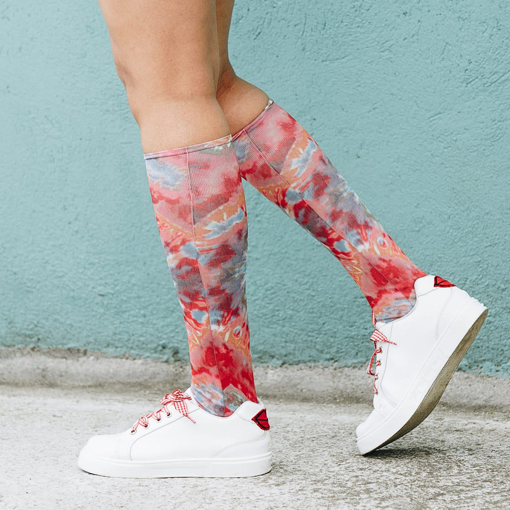 Women's 3 Pairs Knee High Trouser Socks, Classy and Colorful Printed Patterns, Silky Smooth Material