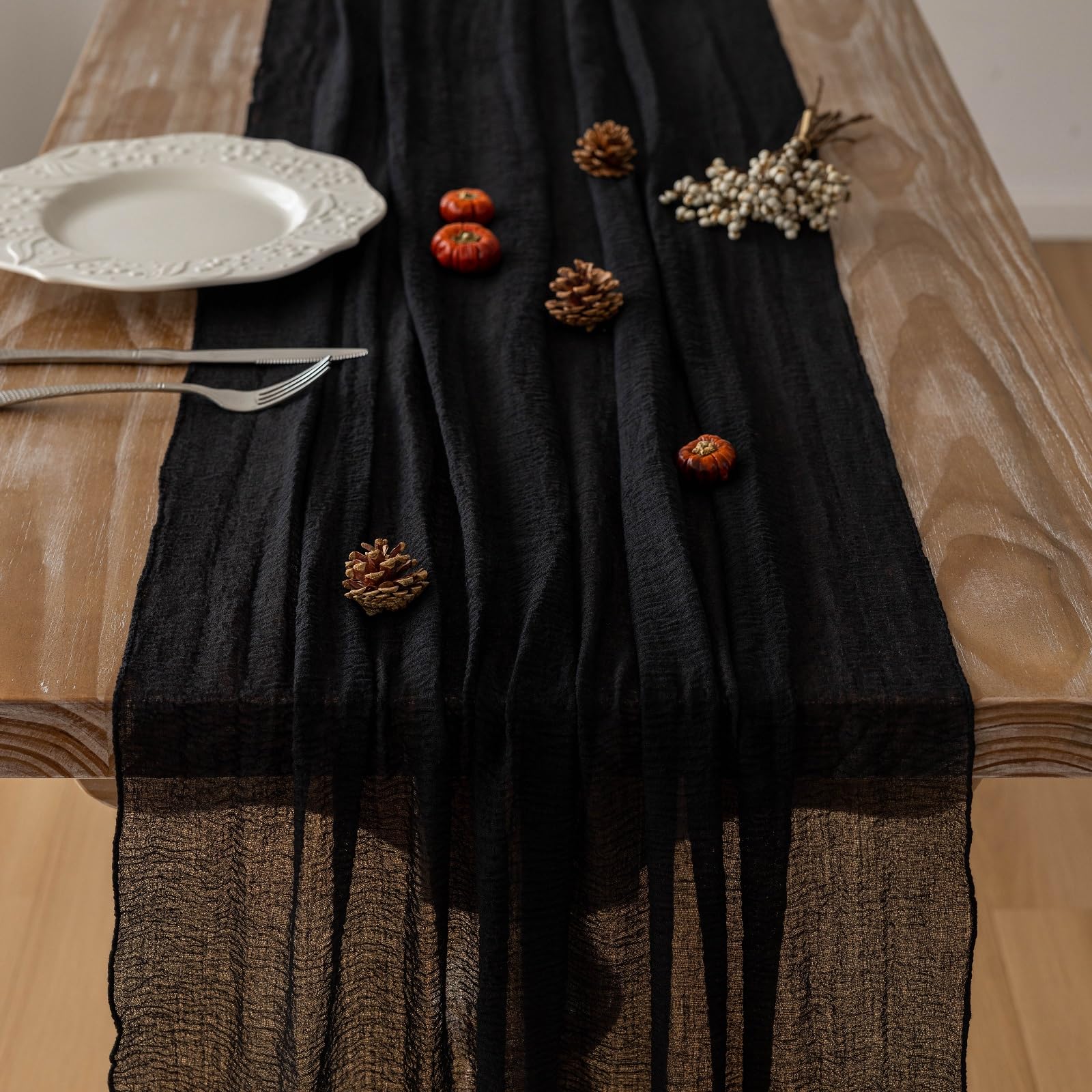 Table Runner Cheese Cloth Rustic Gauze Cheesecloth Table Runner 120 Inch 10 FT Sheer Boho Home Decorations
