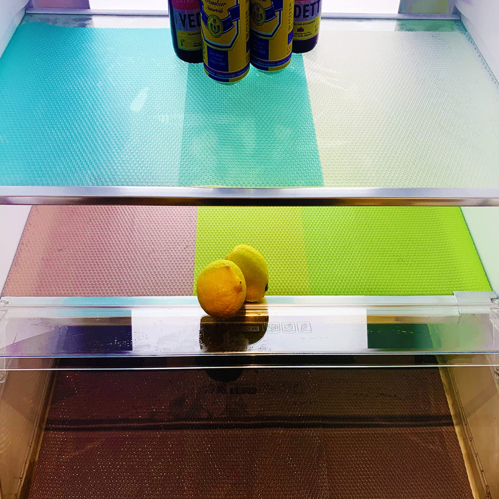 Washable Fridge Liner Mats Covers Pads for Glass Shelf Cupboard Cabinet Drawer Home Kitchen Accessories Organization, 12Pcs Refrigerator Liners