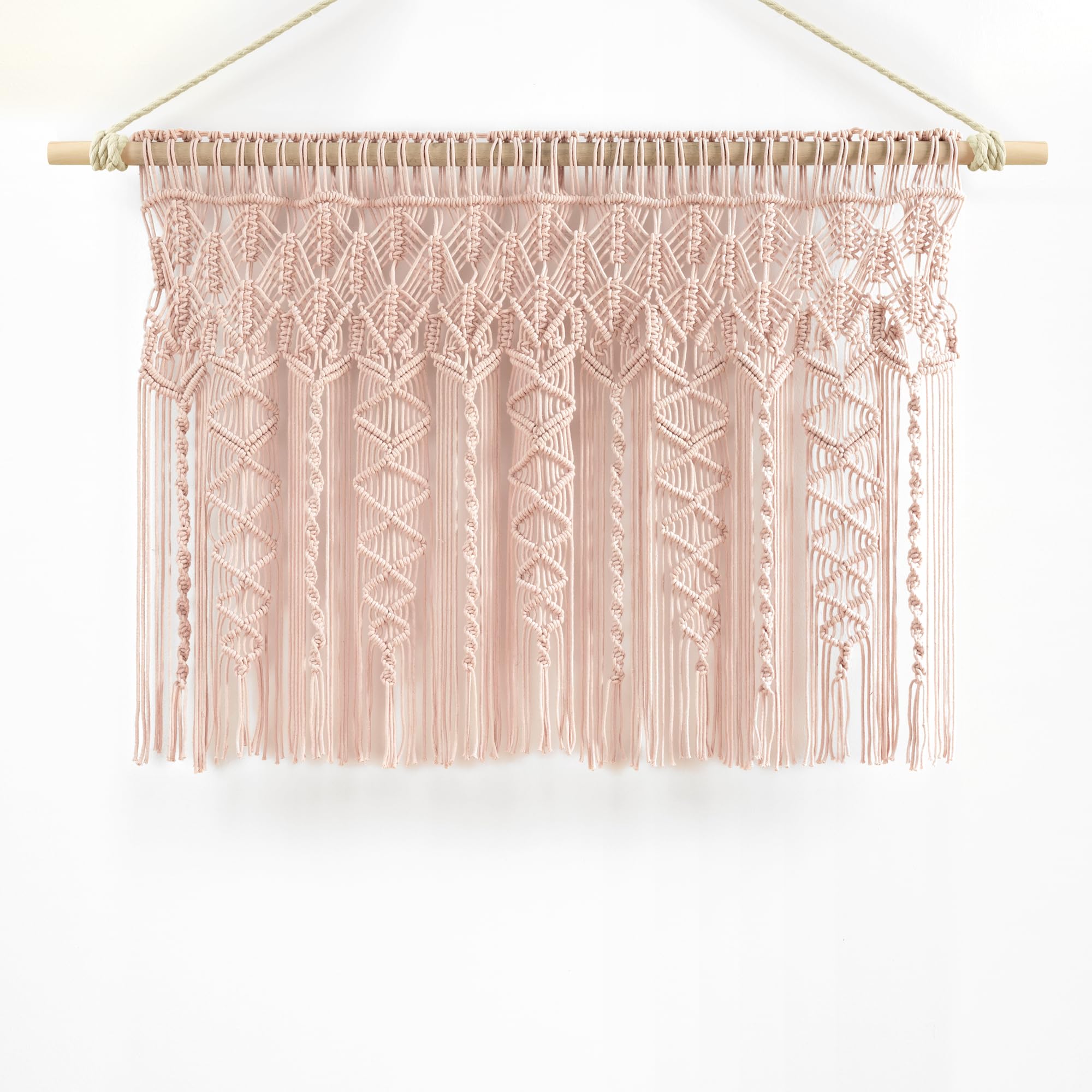 Lush Decor Boho Macrame Textured Cotton Valance Curtain